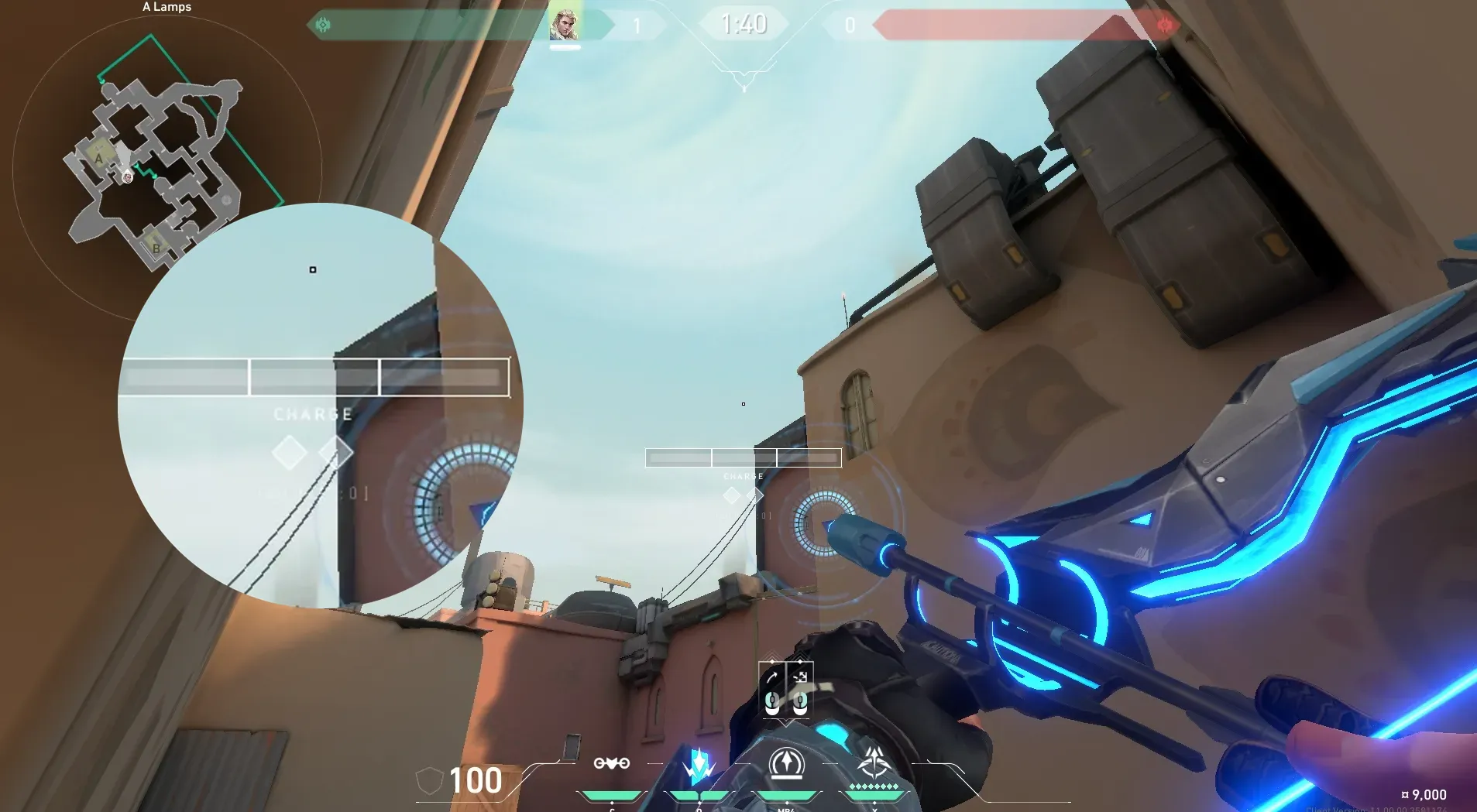 Sova Recon Bolt on Bind Defense Site A — step 4 of 5: Aim — line up the shot