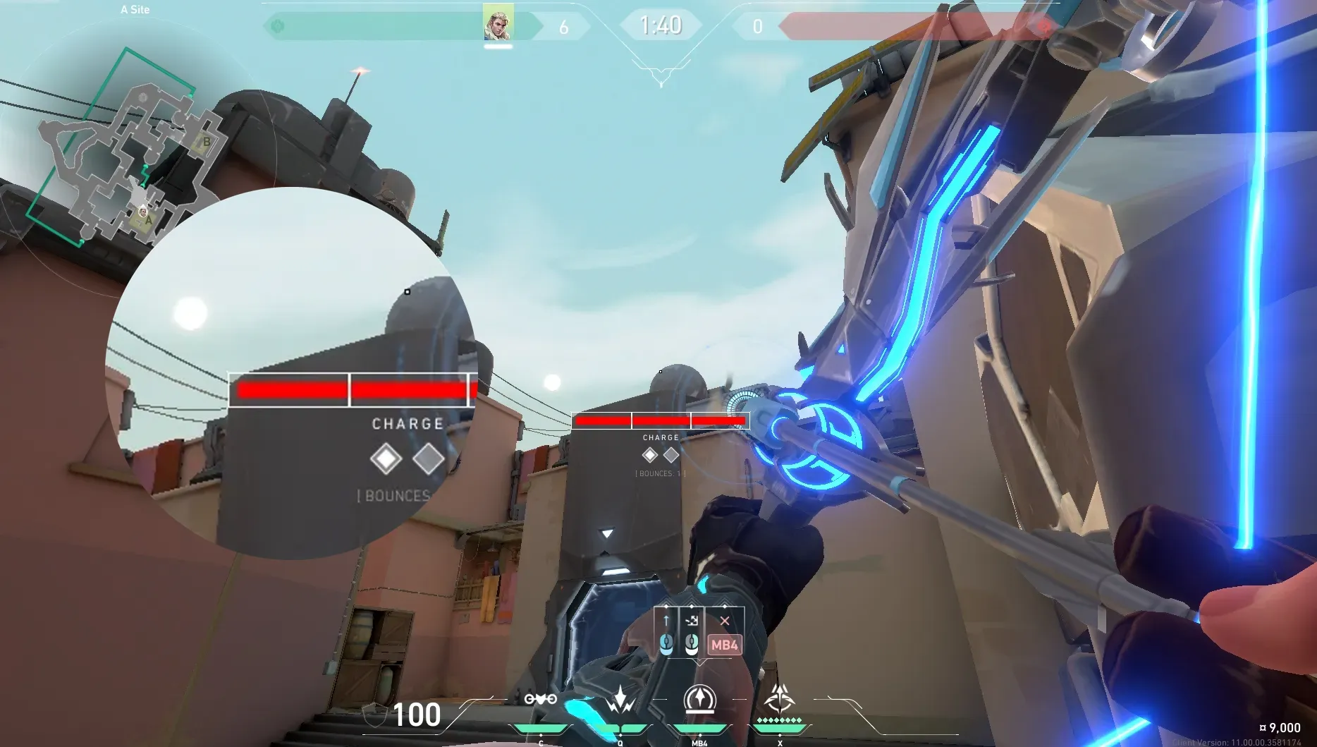 Sova Recon Bolt on Bind Defense Site A — step 4 of 5: Aim — line up the shot