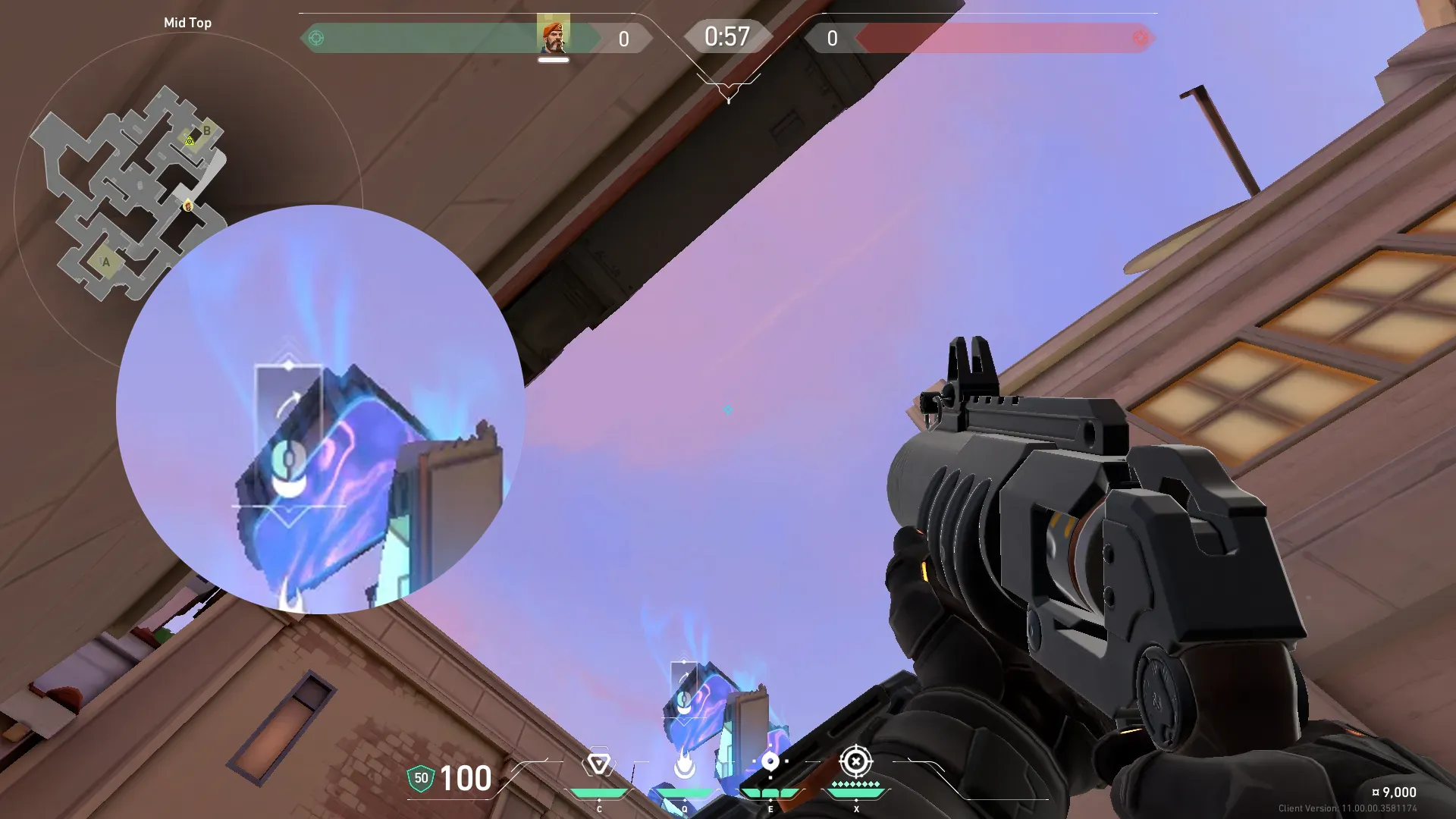 Brimstone Incendiary on Sunset Attack Site B — step 2 of 3: Aim — line up the shot