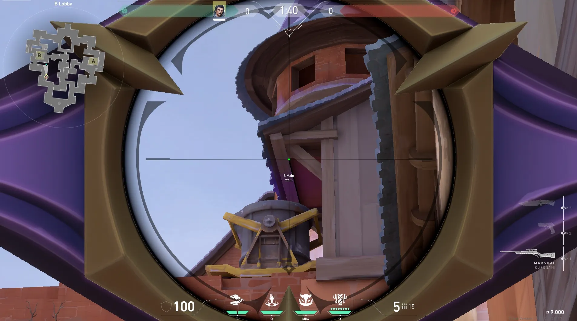 Fade Haunt on Corrode Attack Site B — step 4 of 6: Aim — line up the shot