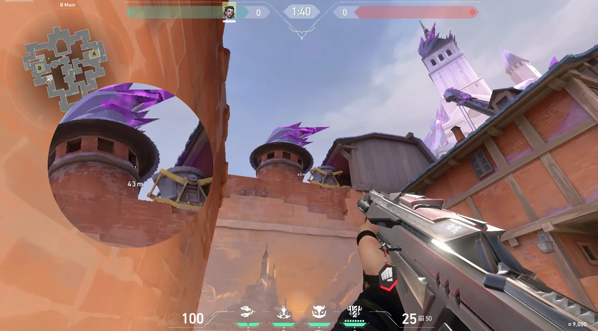 Fade Haunt on Corrode Attack Site B — step 4 of 7: Aim — line up the shot