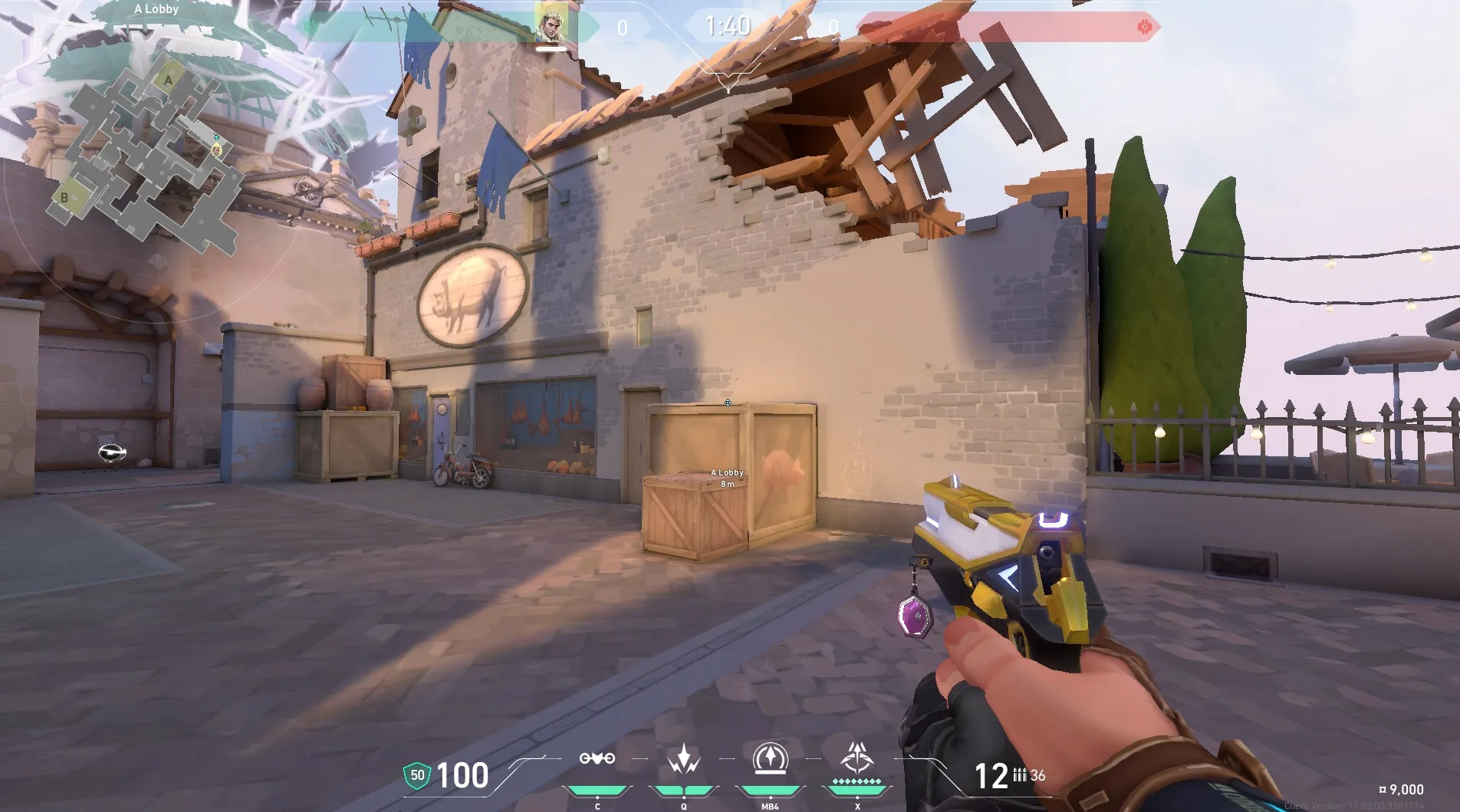 A Lobby to A Garden (attack) — Sova lineup on Ascent