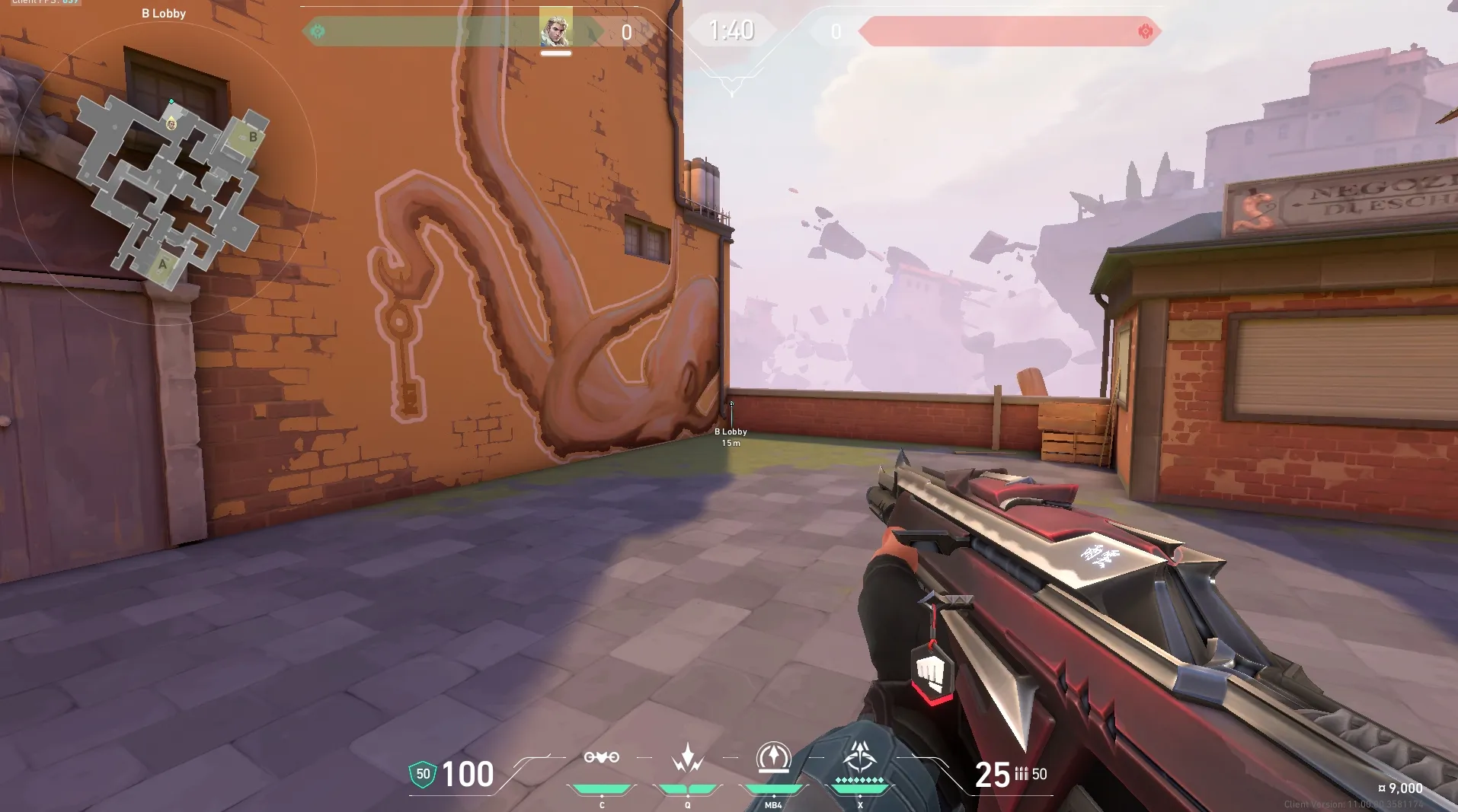 B Lobby to Market (attack) (from B Lobby) #2 — Sova lineup on Ascent