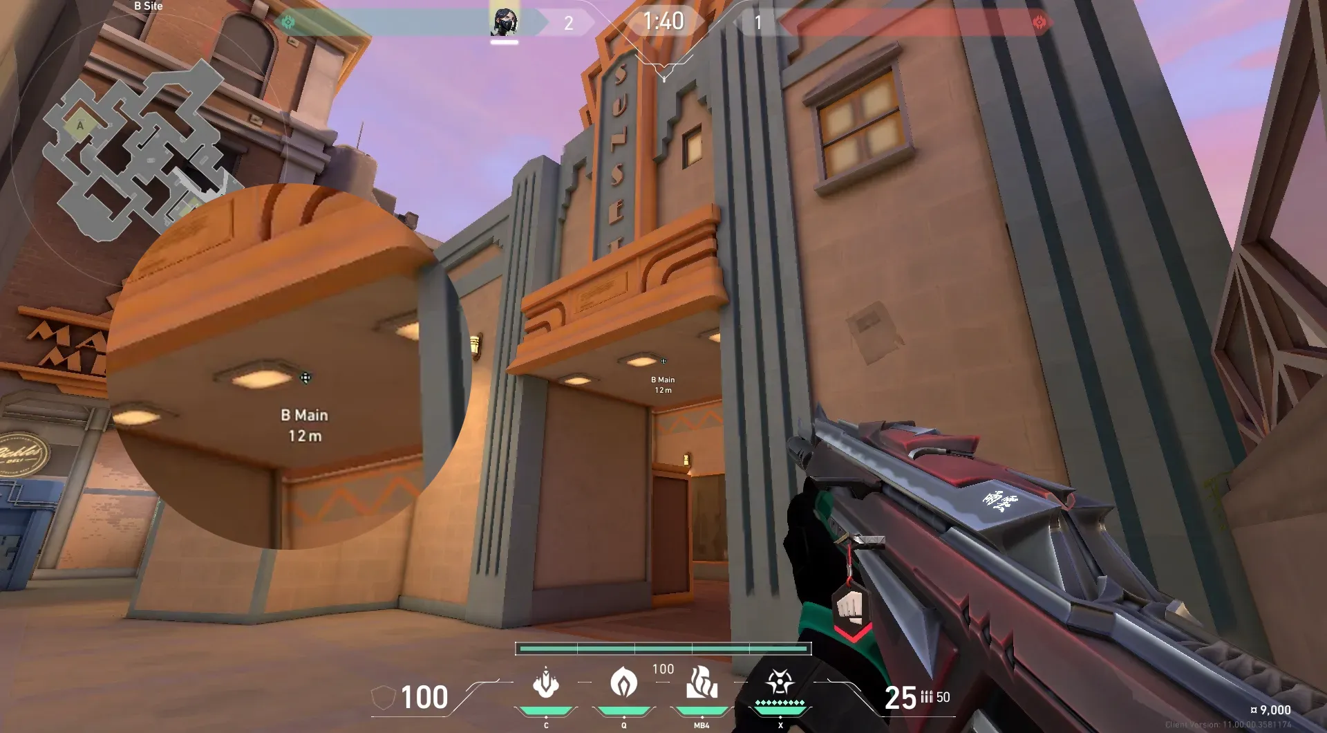 Viper Poison Cloud on Sunset Defense Site B — step 2 of 5: Aim — line up the shot
