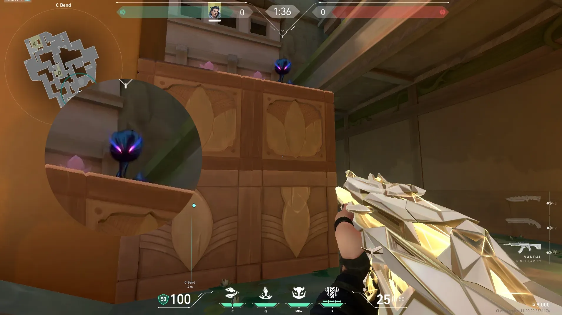 Fade Haunt on Lotus Defense Site C — step 4 of 5: Aim — line up the shot