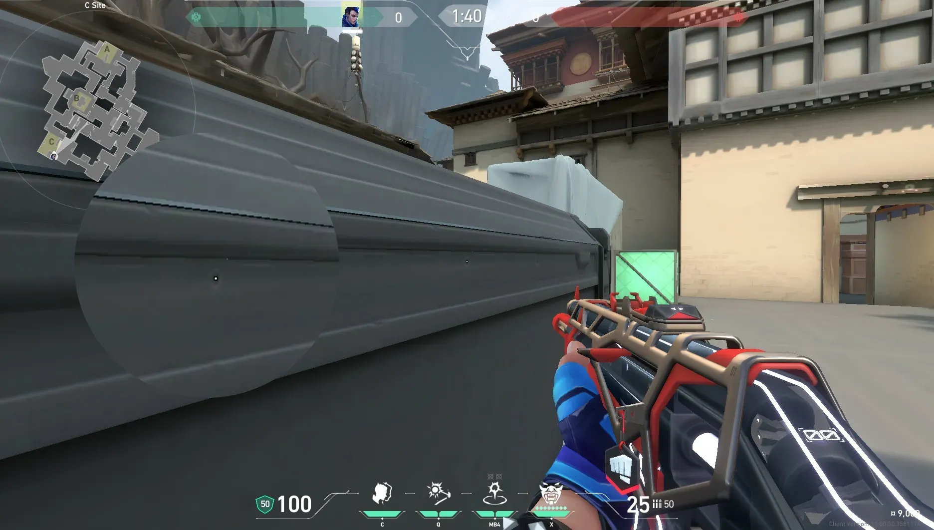 Yoru Gatecrash on Haven Defense Site C — step 2 of 3: Aim — line up the shot