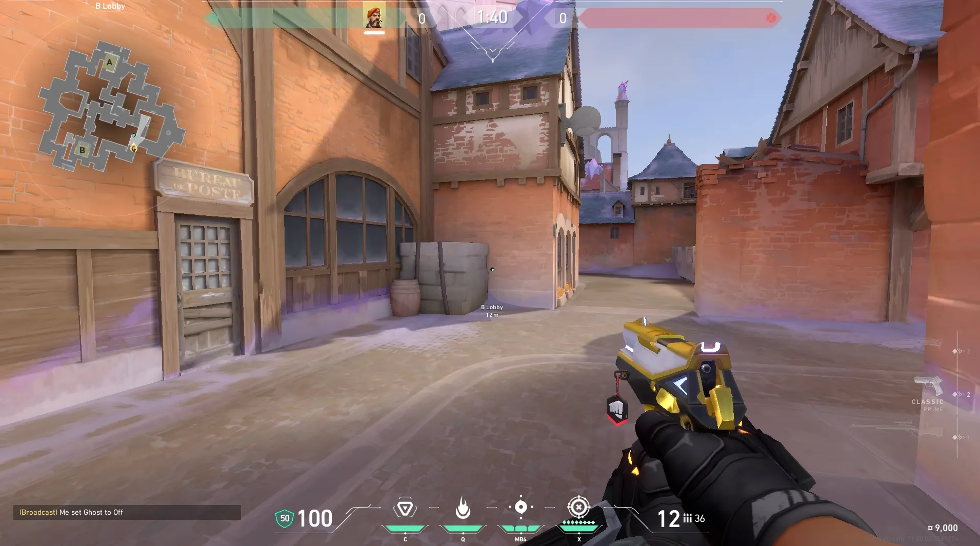 Attacker Spawn to B Site Corner Plant (post-plant) — Brimstone lineup on Corrode