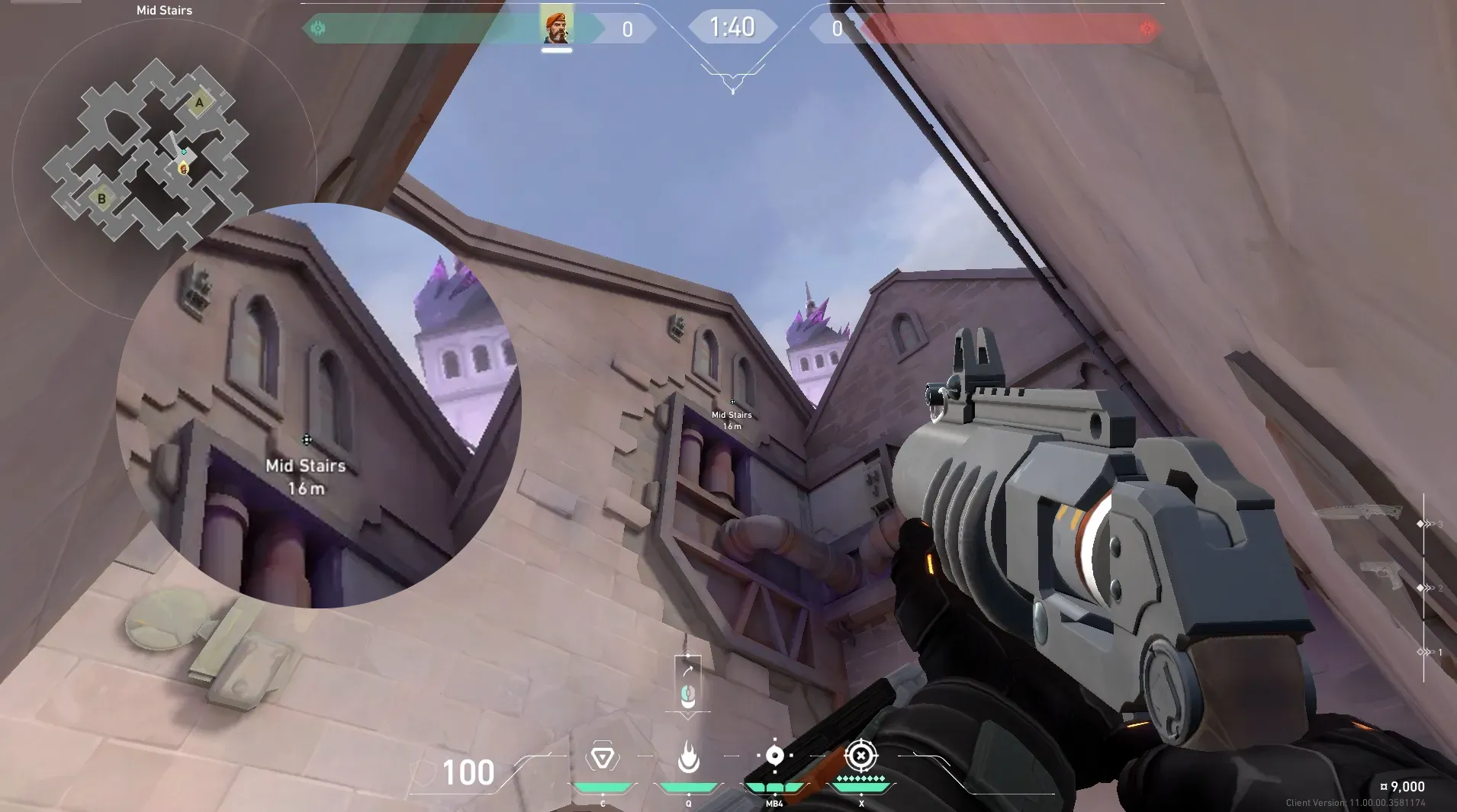 Brimstone Incendiary on Corrode Attack Site A — step 2 of 5: Aim — line up the shot