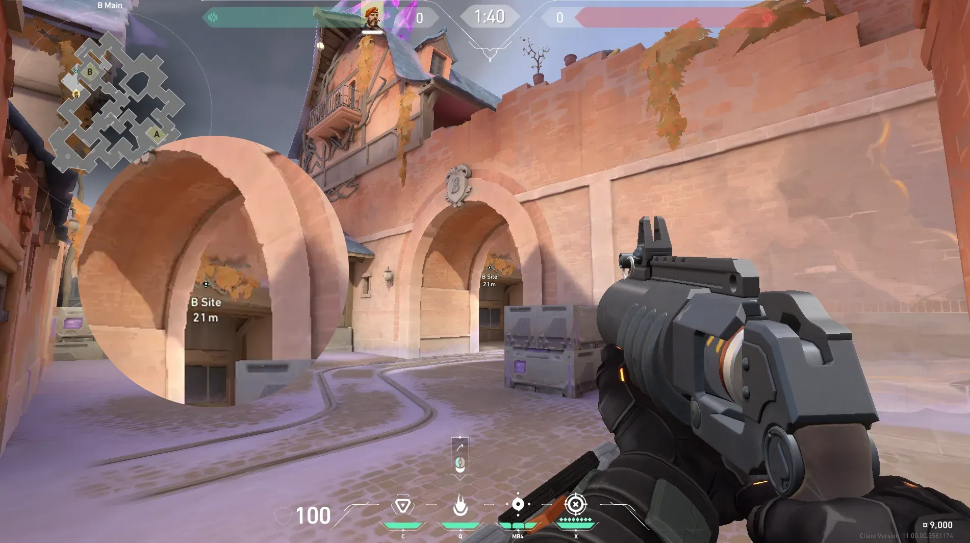 Brimstone Incendiary on Corrode Attack Site B — step 2 of 4: Aim — line up the shot