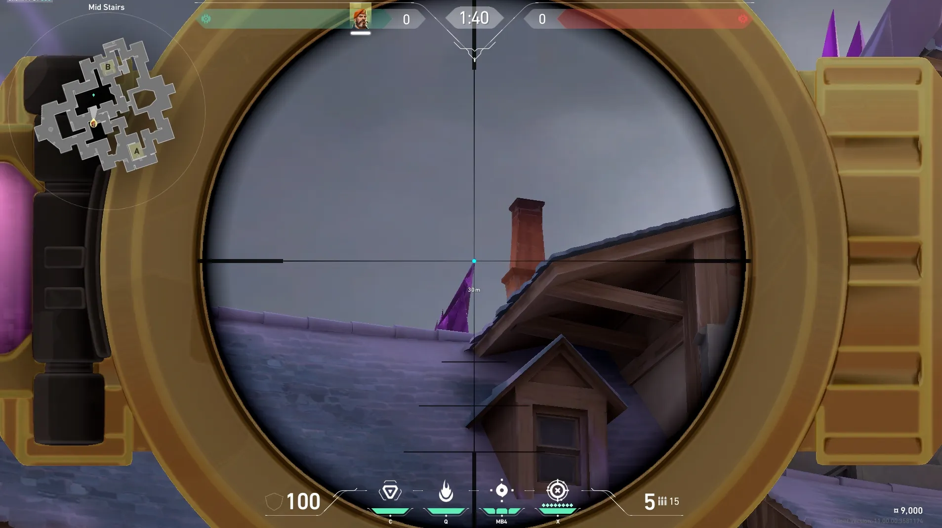 Brimstone Incendiary on Corrode Attack Site B — step 3 of 5: Aim — line up the shot