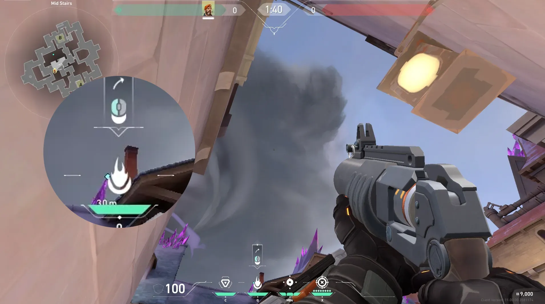 Brimstone Incendiary on Corrode Attack Site B — step 4 of 5: Aim — line up the shot