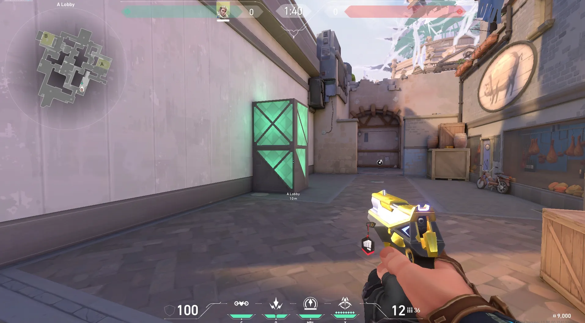 A Lobby to A Front (attack) — Sova lineup on Ascent