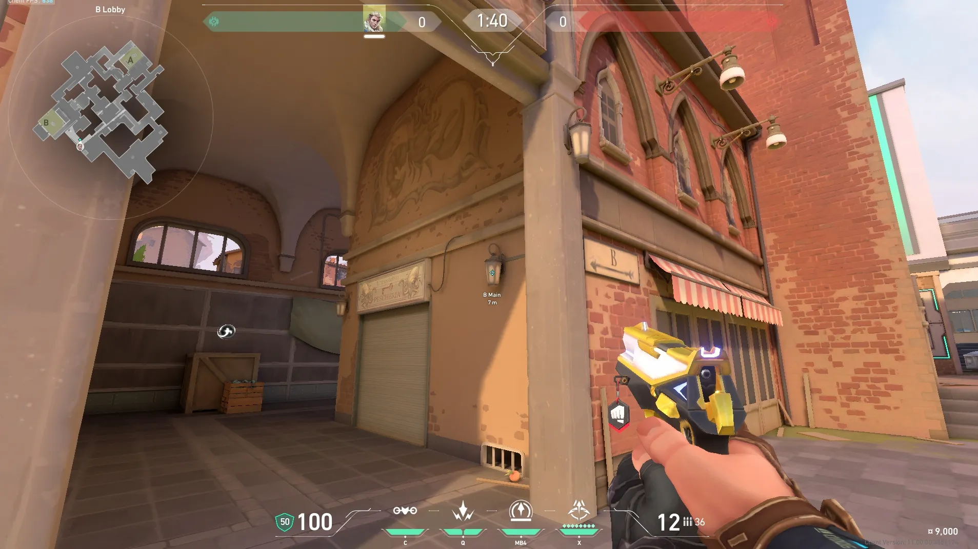 B Main to B Site (attack) — Sova lineup on Ascent