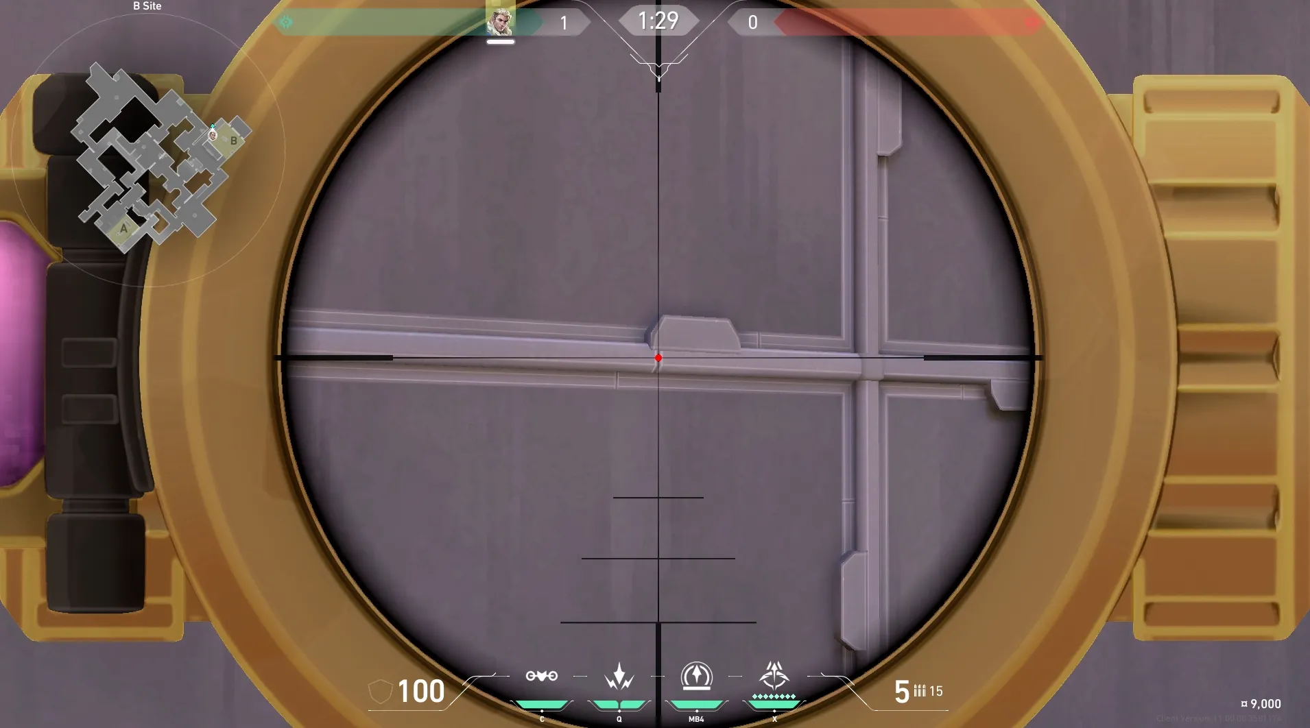 Sova Recon Bolt on Ascent Defense Site B — step 4 of 7: Aim — line up the shot