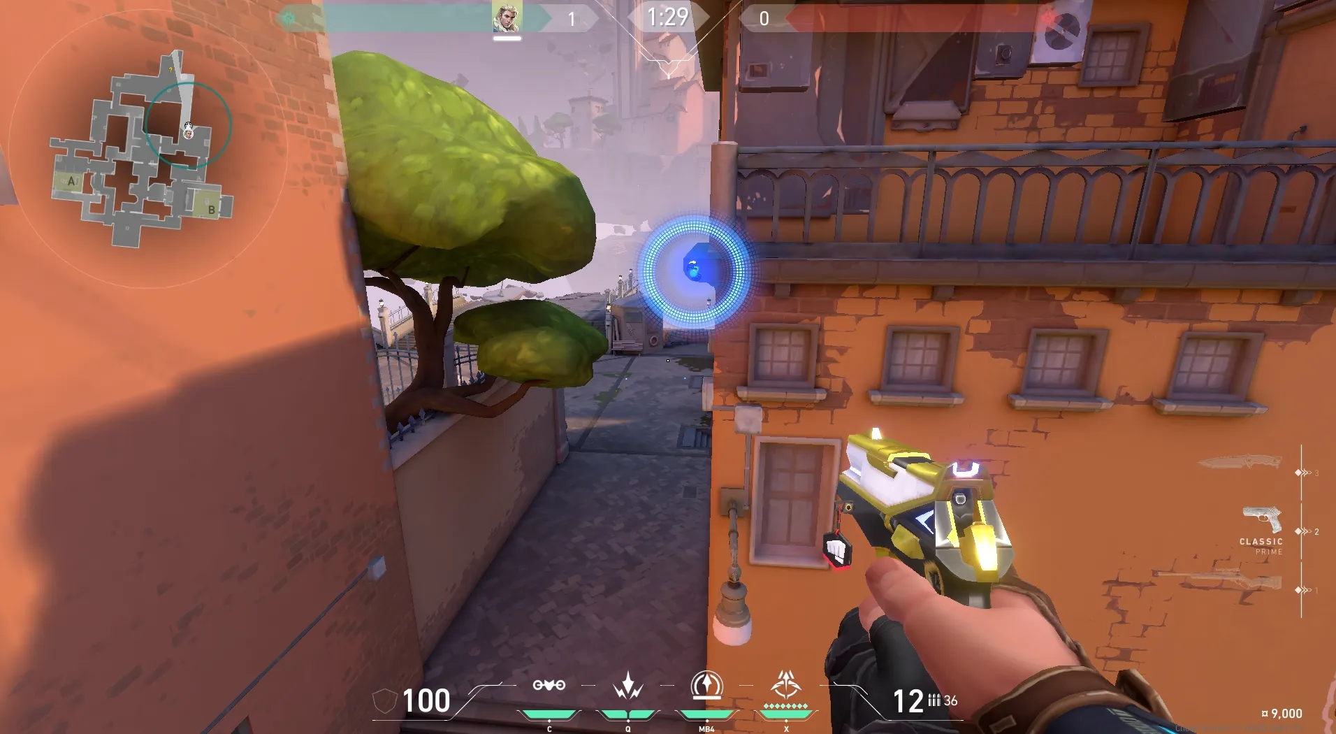 Sova Recon Bolt on Ascent Defense Site B — step 6 of 7: Aim — line up the shot