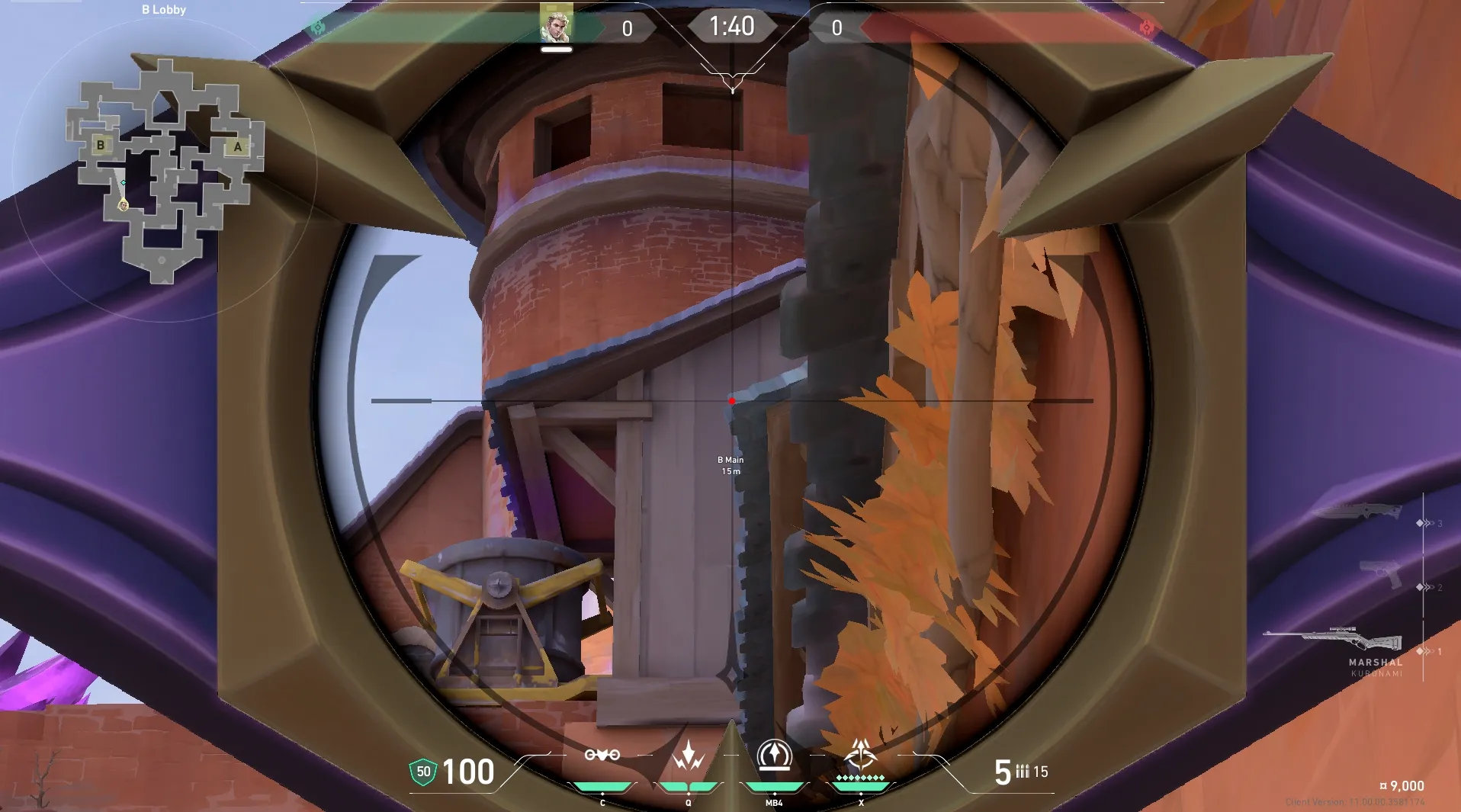 Sova Recon Bolt on Corrode Attack Site B — step 3 of 5: Aim — line up the shot
