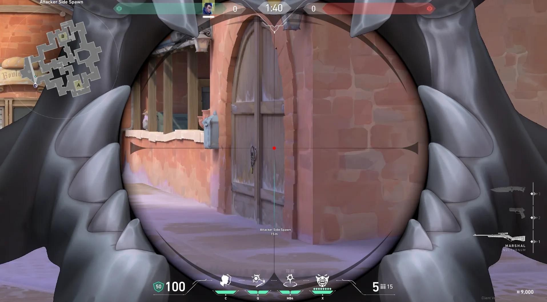 Yoru Gatecrash on Corrode Attack Site B — step 3 of 4: Aim — line up the shot
