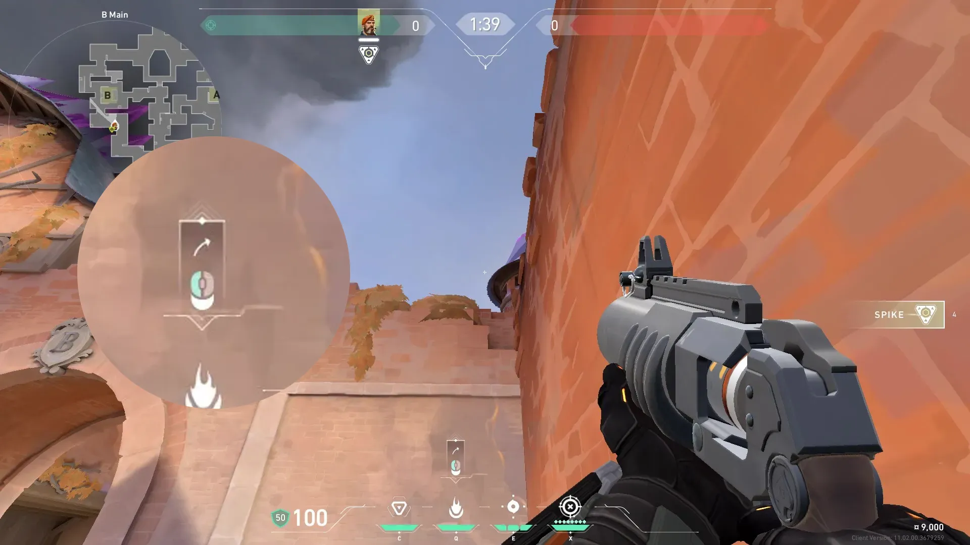 Brimstone Incendiary on Corrode Attack Site B — step 2 of 3: Aim — line up the shot