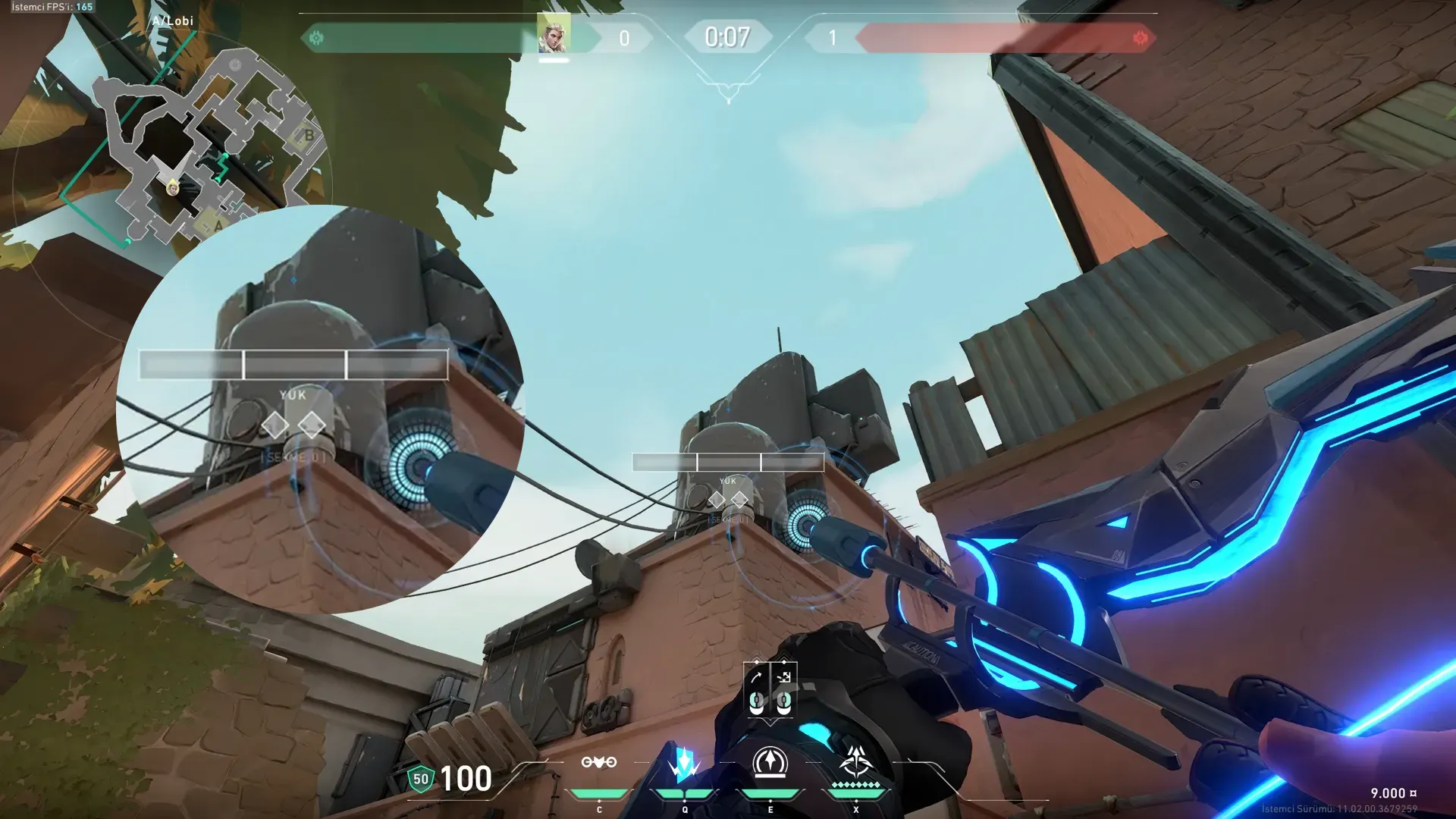 Sova Shock Bolt on Bind Attack Site A — step 3 of 5: Aim — line up the shot