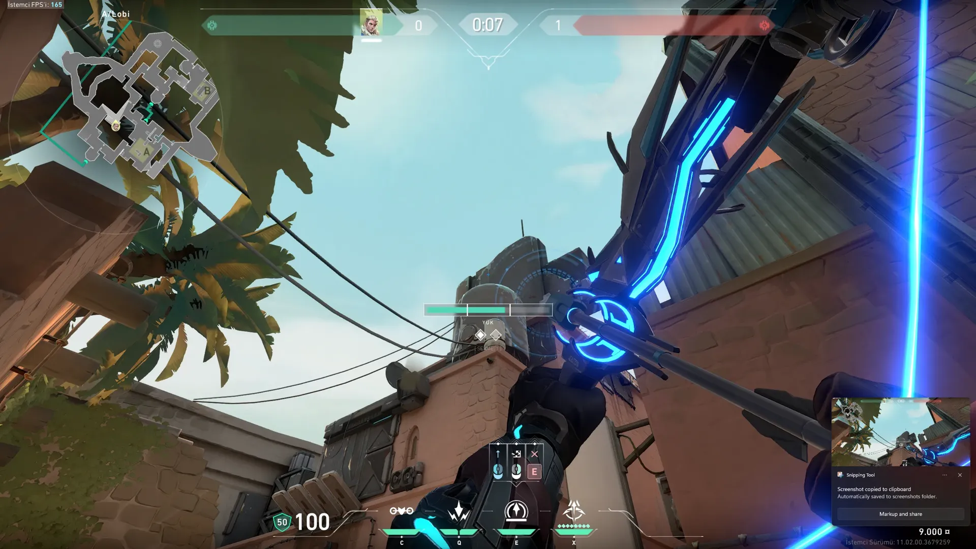 Sova Shock Bolt on Bind Attack Site A — step 4 of 5: Aim — line up the shot