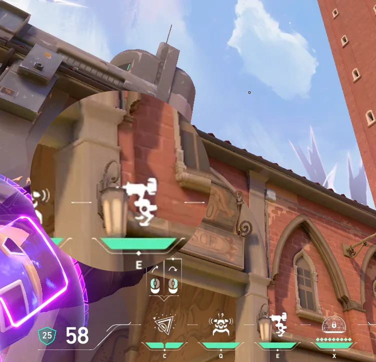 Killjoy Nanoswarm on Ascent Attack Site B — step 2 of 4: Aim — line up the shot