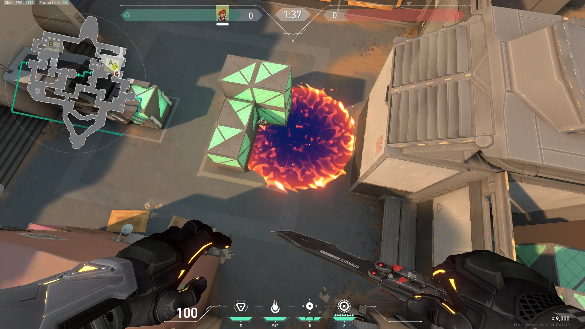 Brimstone Incendiary on Bind Attack Site A — step 3 of 3: Result
