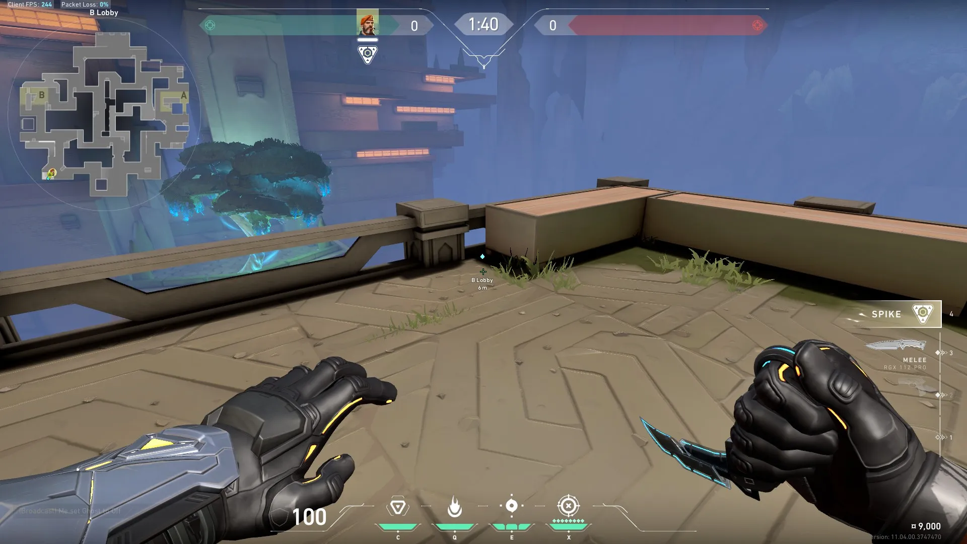 Brimstone Incendiary on Abyss Attack Site B — step 2 of 3: Aim — line up the shot