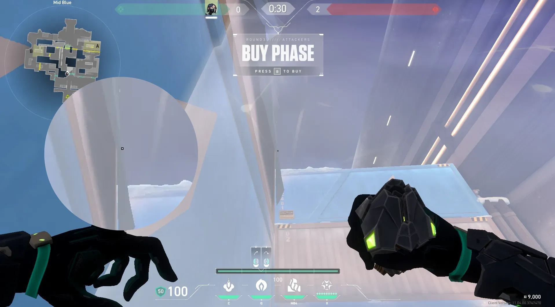 Viper Poison Cloud on Icebox Defense Mid — step 2 of 5: Aim — line up the shot