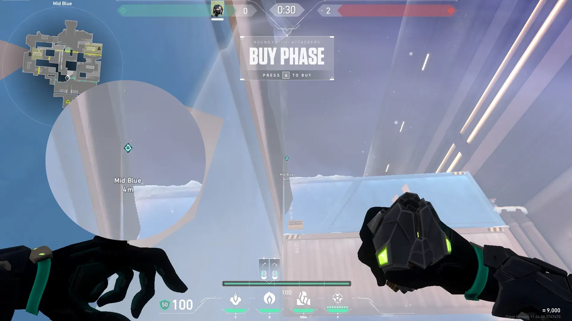 Viper Poison Cloud on Icebox Defense Mid — step 4 of 5: Aim — line up the shot