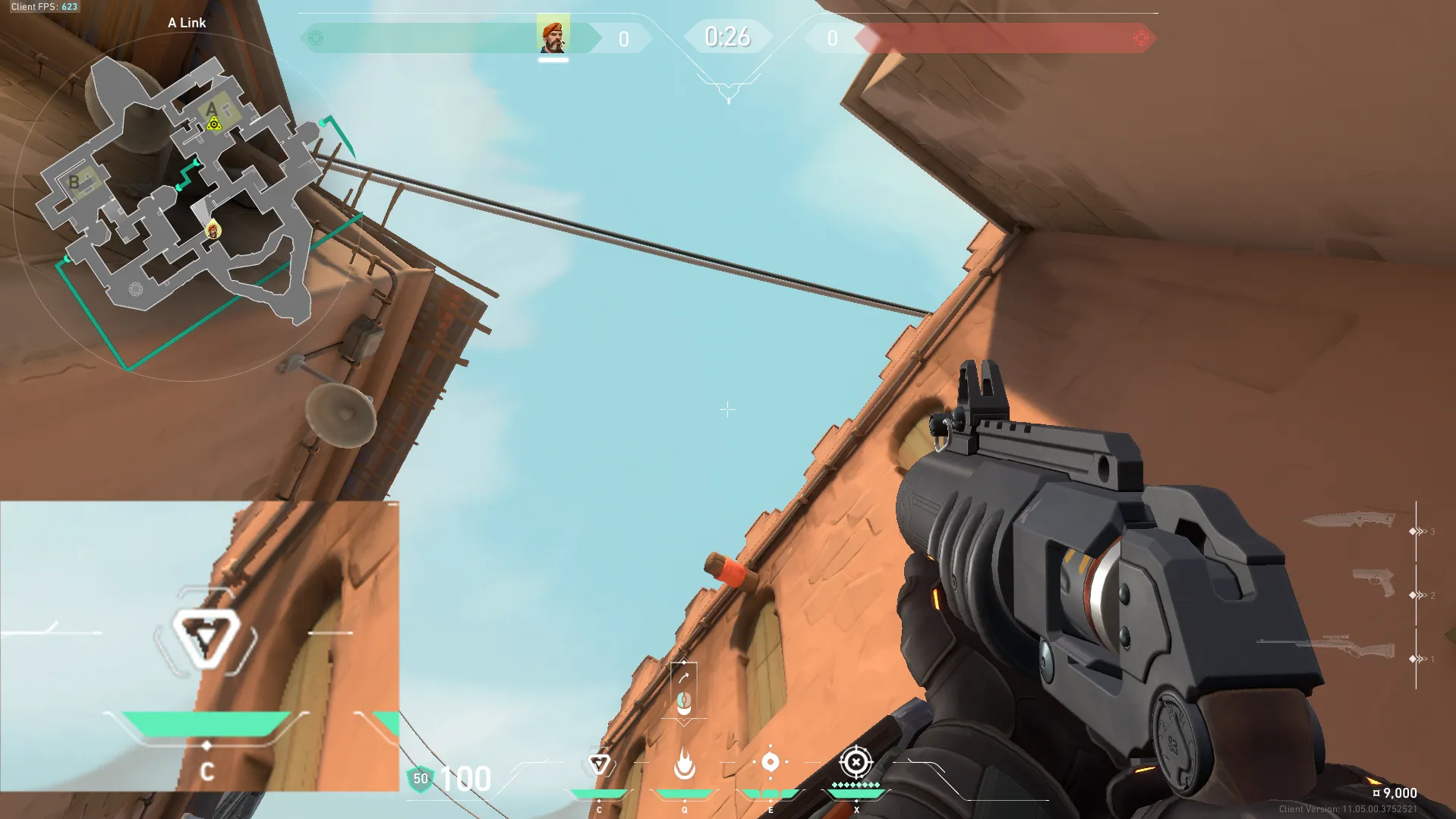 Brimstone Incendiary on Bind Attack Site A — step 2 of 3: Aim — line up the shot