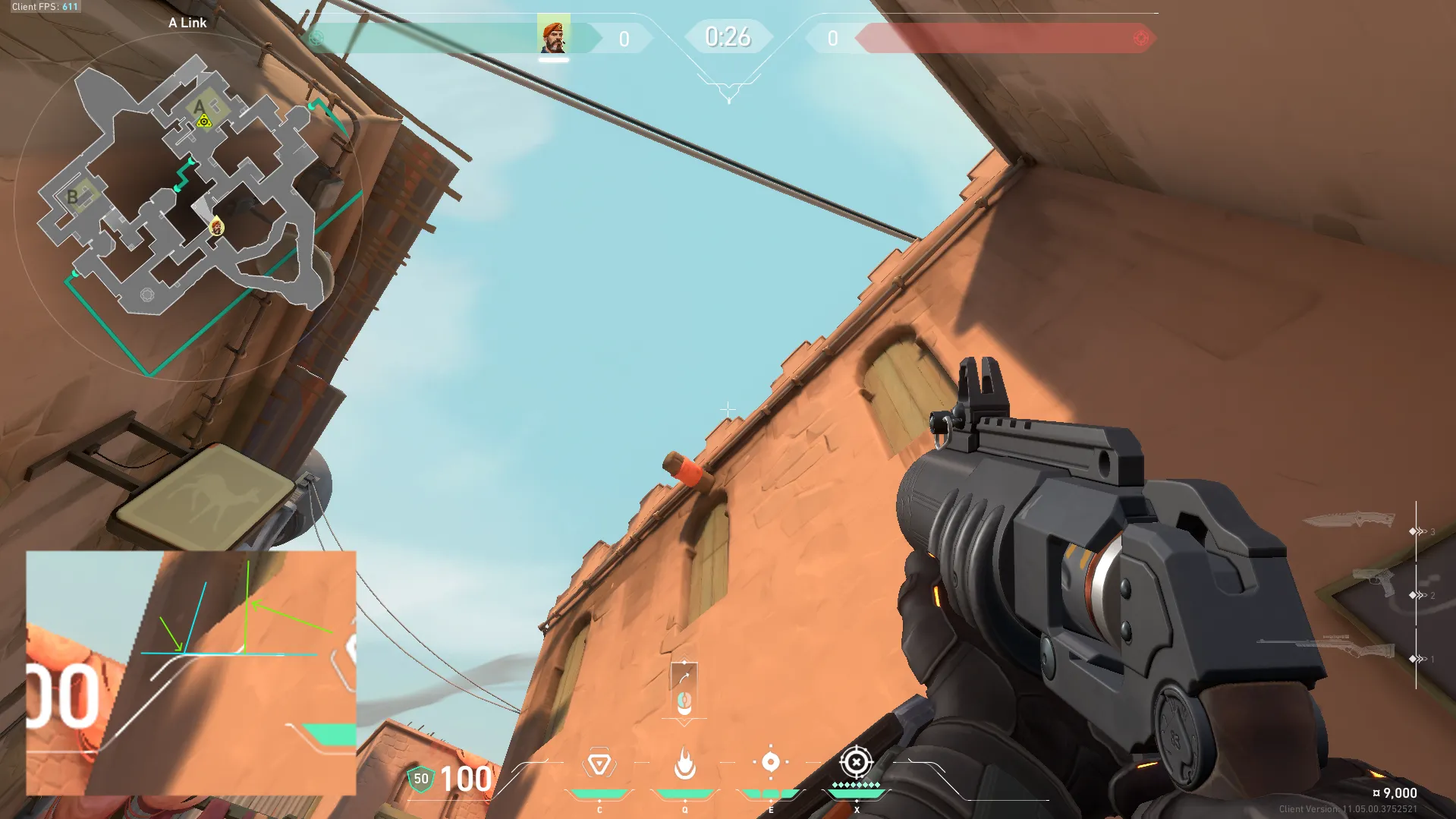 Brimstone Incendiary on Bind Attack Site A — step 2 of 3: Aim — line up the shot