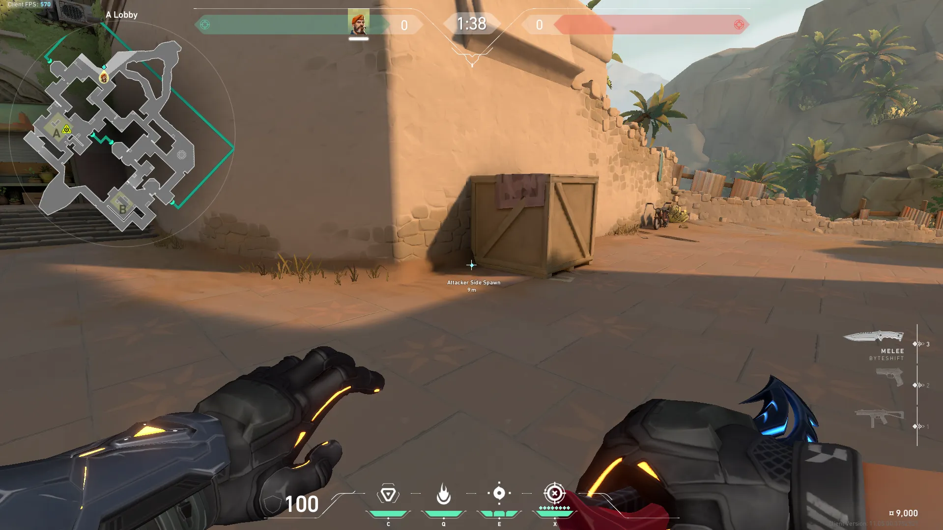 A Lobby to A Boxes Stall Defuse — Brimstone lineup on Bind