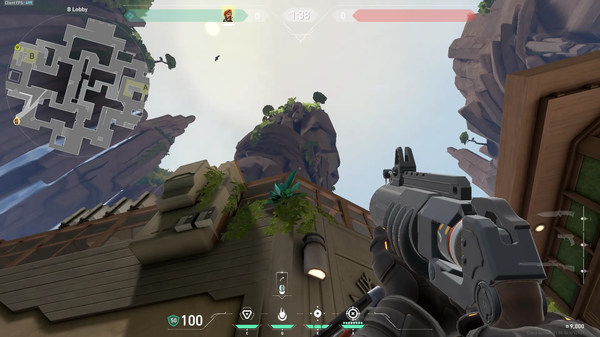 Brimstone Incendiary on Abyss Attack Site B — step 3 of 4: Aim — line up the shot