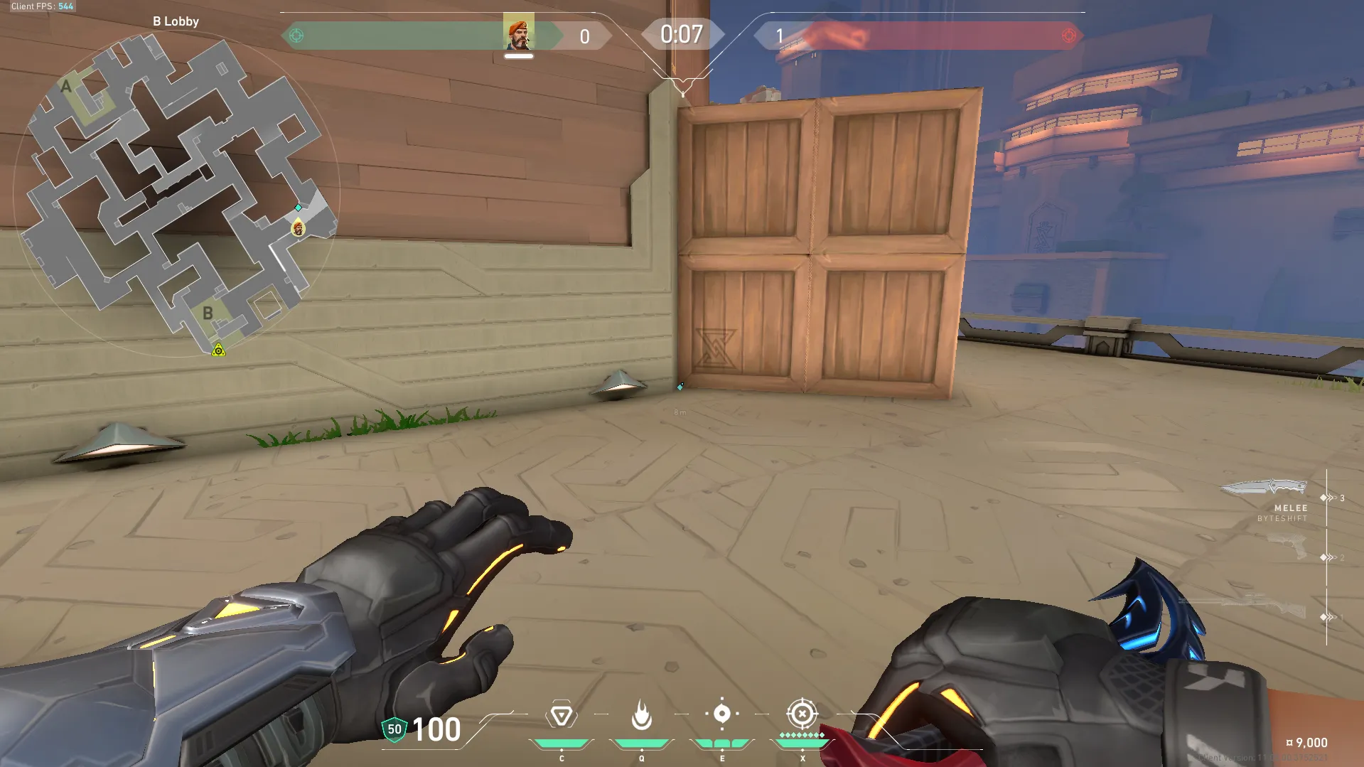 B Lobby to B Open Stall Defuse — Brimstone lineup on Abyss