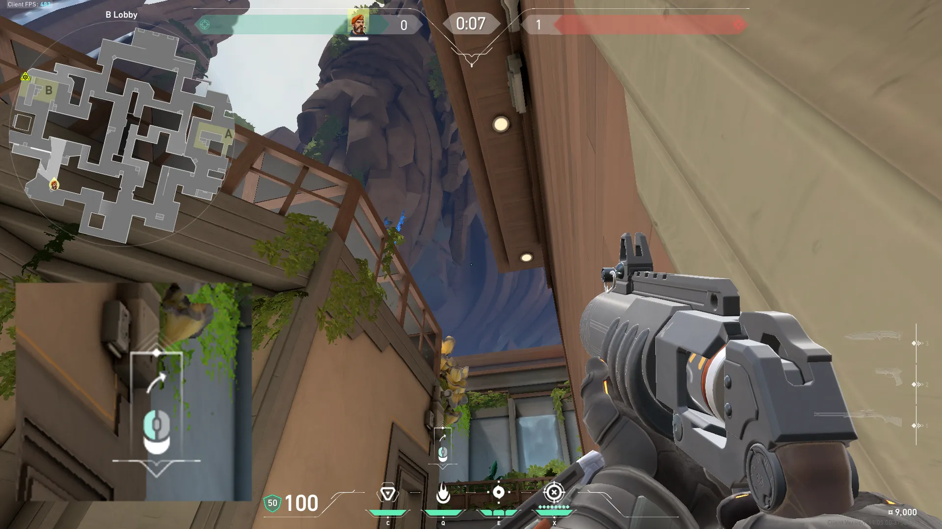Brimstone Incendiary on Abyss Attack Site B — step 2 of 3: Aim — line up the shot