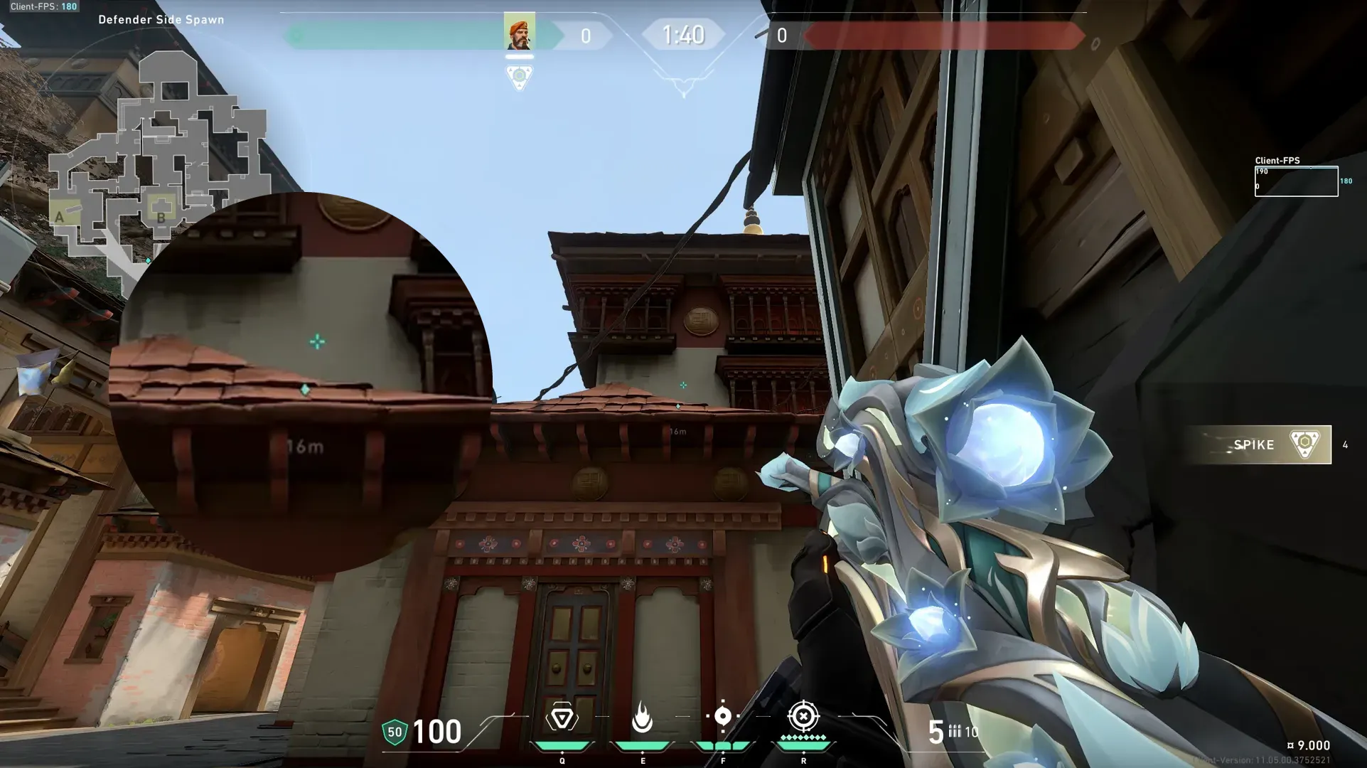 Brimstone Incendiary on Haven Defense Site B — step 2 of 4: Aim — line up the shot
