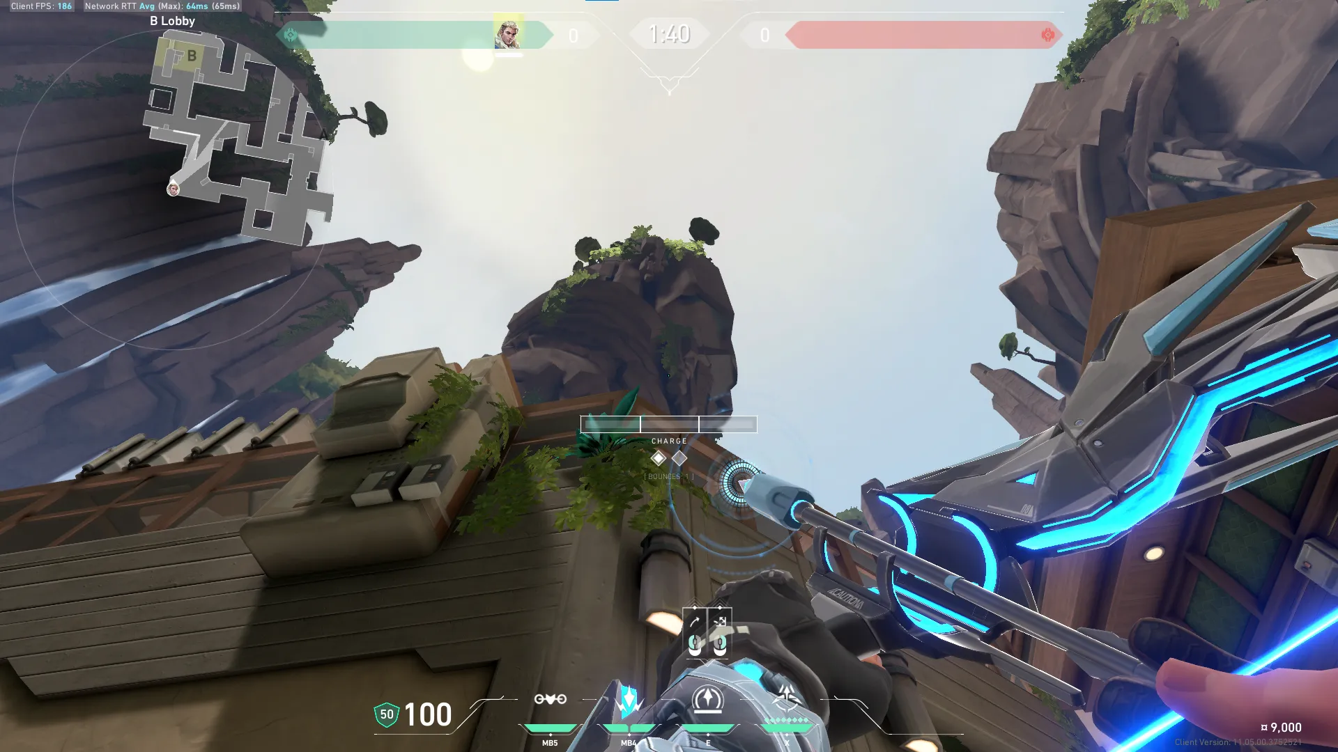 Sova Recon Bolt on Abyss Attack Site B — step 2 of 4: Aim — line up the shot