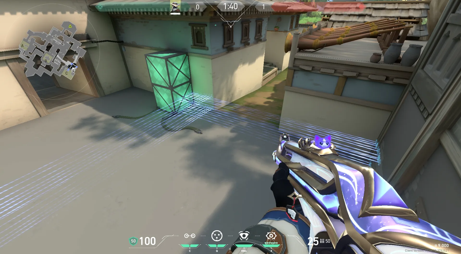 Sova Shock Bolt on Haven Attack Site C — step 7 of 8: Aim — line up the shot
