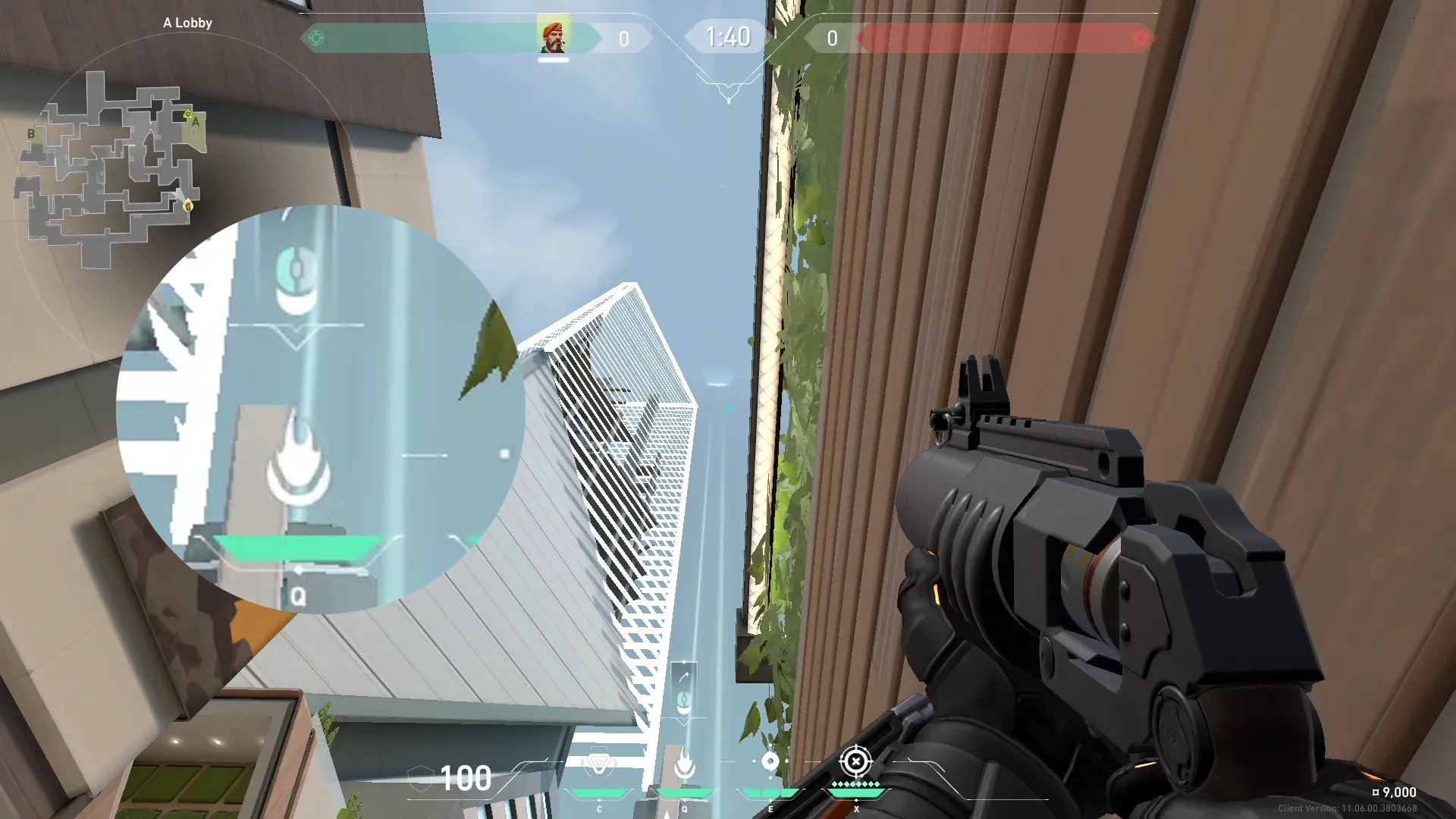 Brimstone Incendiary on Split Attack Site A — step 2 of 3: Aim — line up the shot