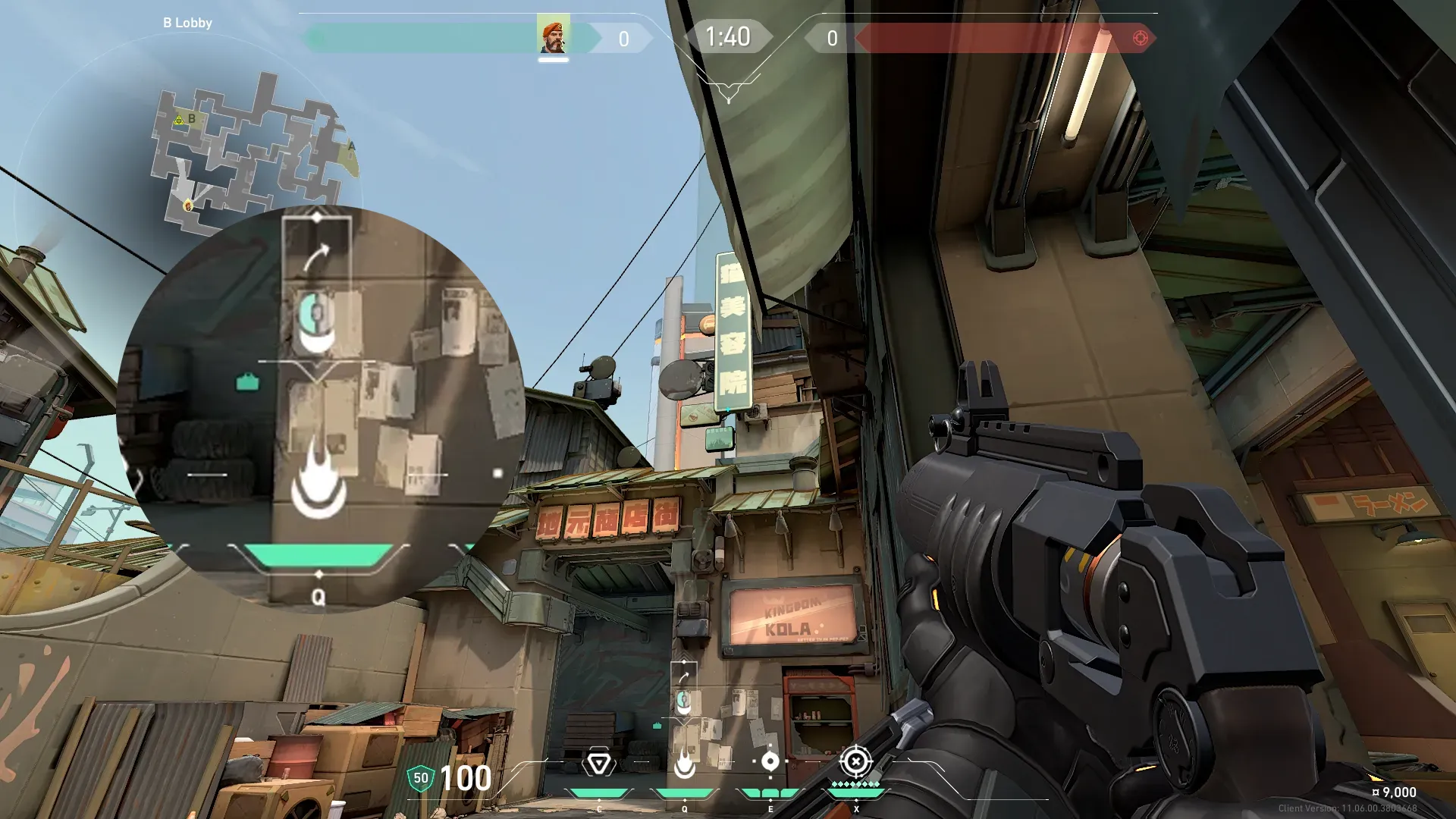 Brimstone Incendiary on Split Attack Site B — step 3 of 4: Aim — line up the shot