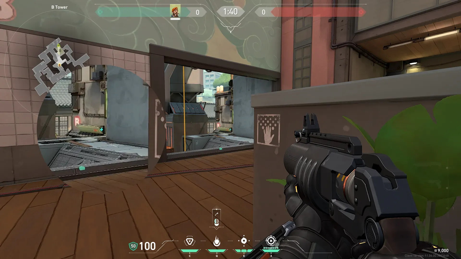 Brimstone Incendiary on Split Defense Site B — step 2 of 3: Aim — line up the shot