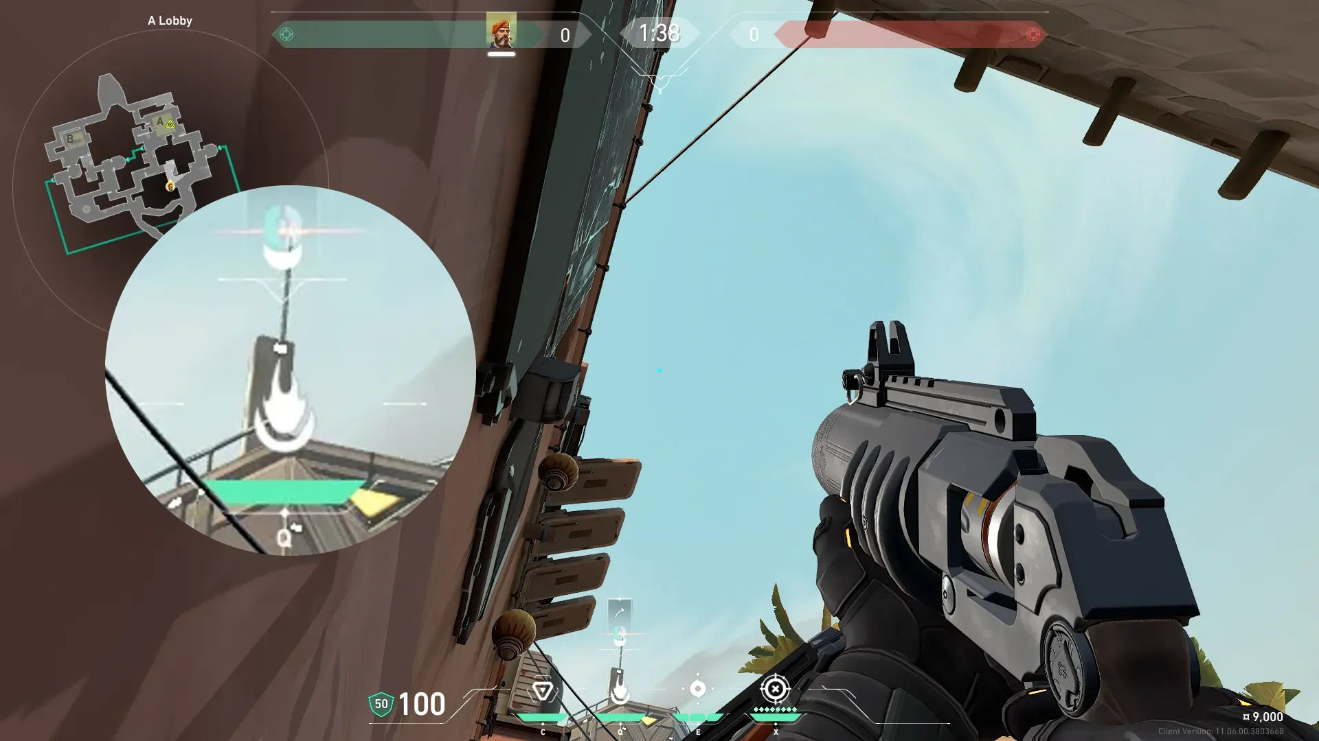 Brimstone Incendiary on Bind Attack Site A — step 2 of 3: Aim — line up the shot