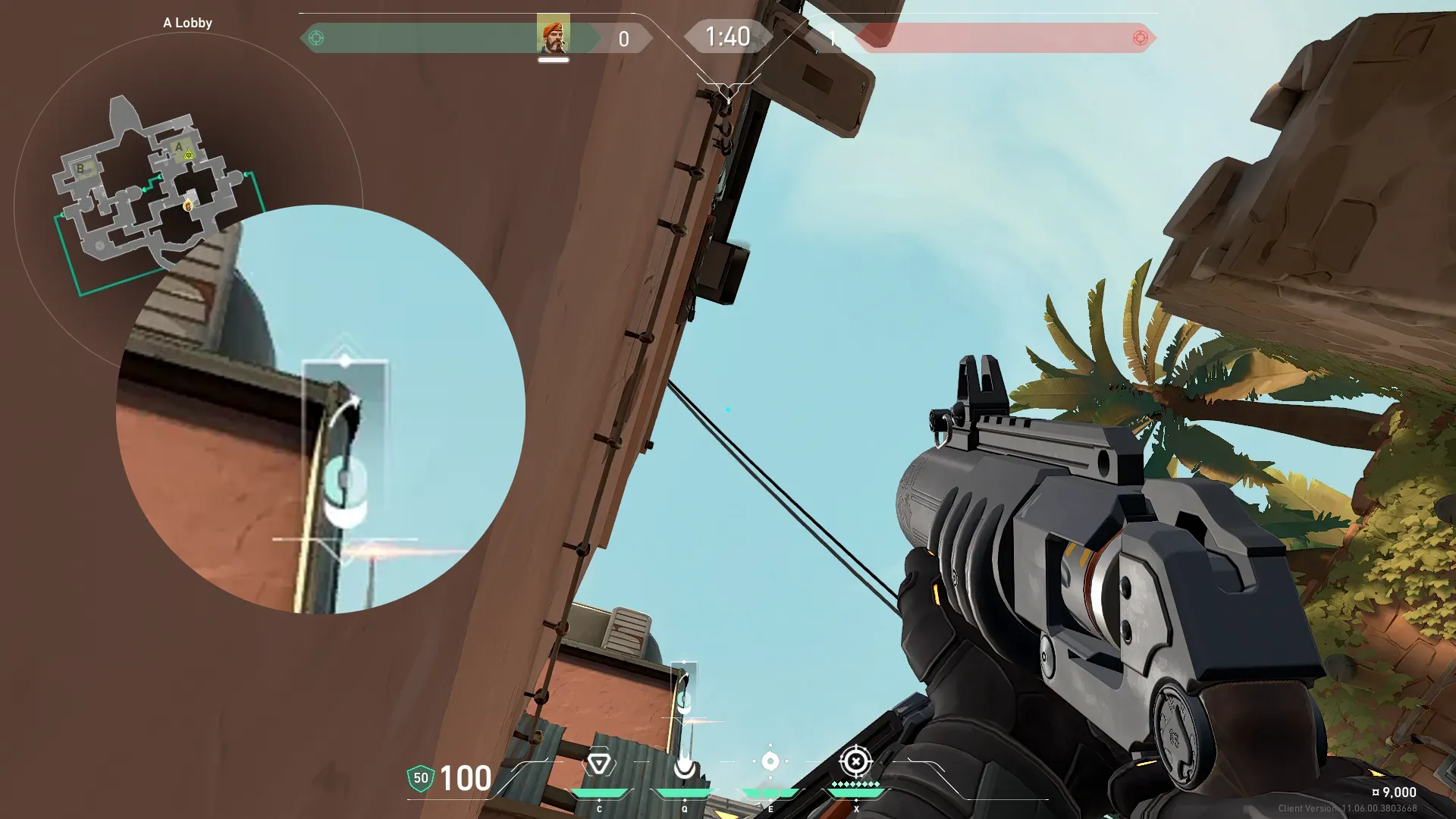Brimstone Incendiary on Bind Attack Site A — step 2 of 3: Aim — line up the shot