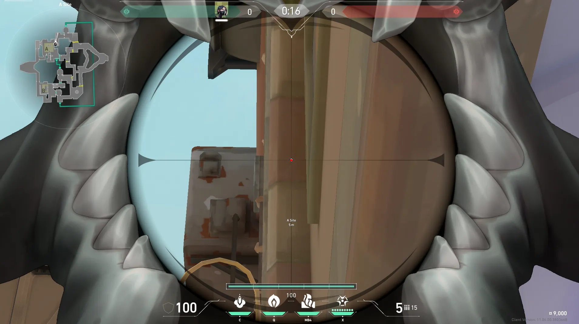 Viper Poison Cloud on Bind Defense Site A — step 3 of 4: Aim — line up the shot