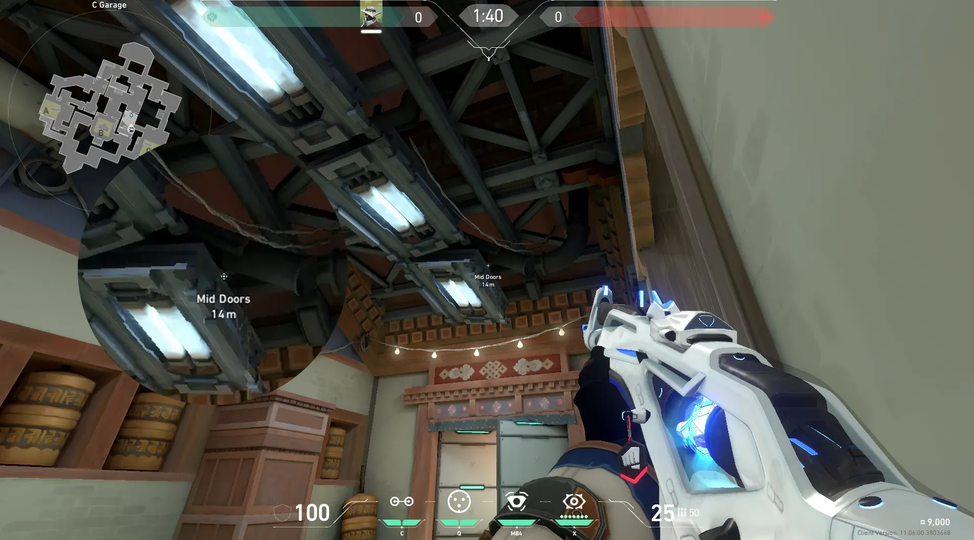 Cypher Cyber Cage on Haven Defense Site C — step 2 of 6: Aim — line up the shot