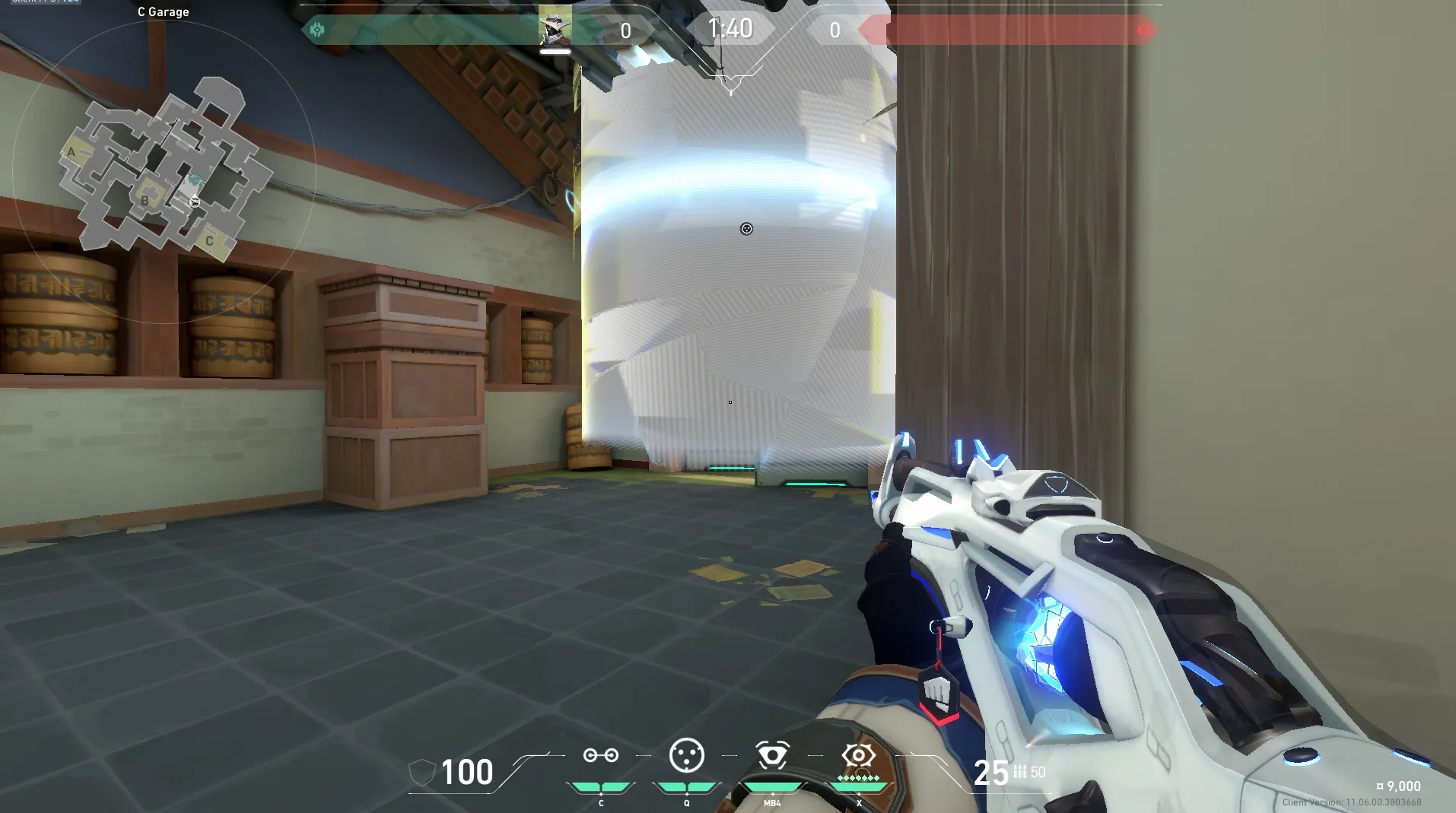 Cypher Cyber Cage on Haven Defense Site C — step 4 of 6: Aim — line up the shot