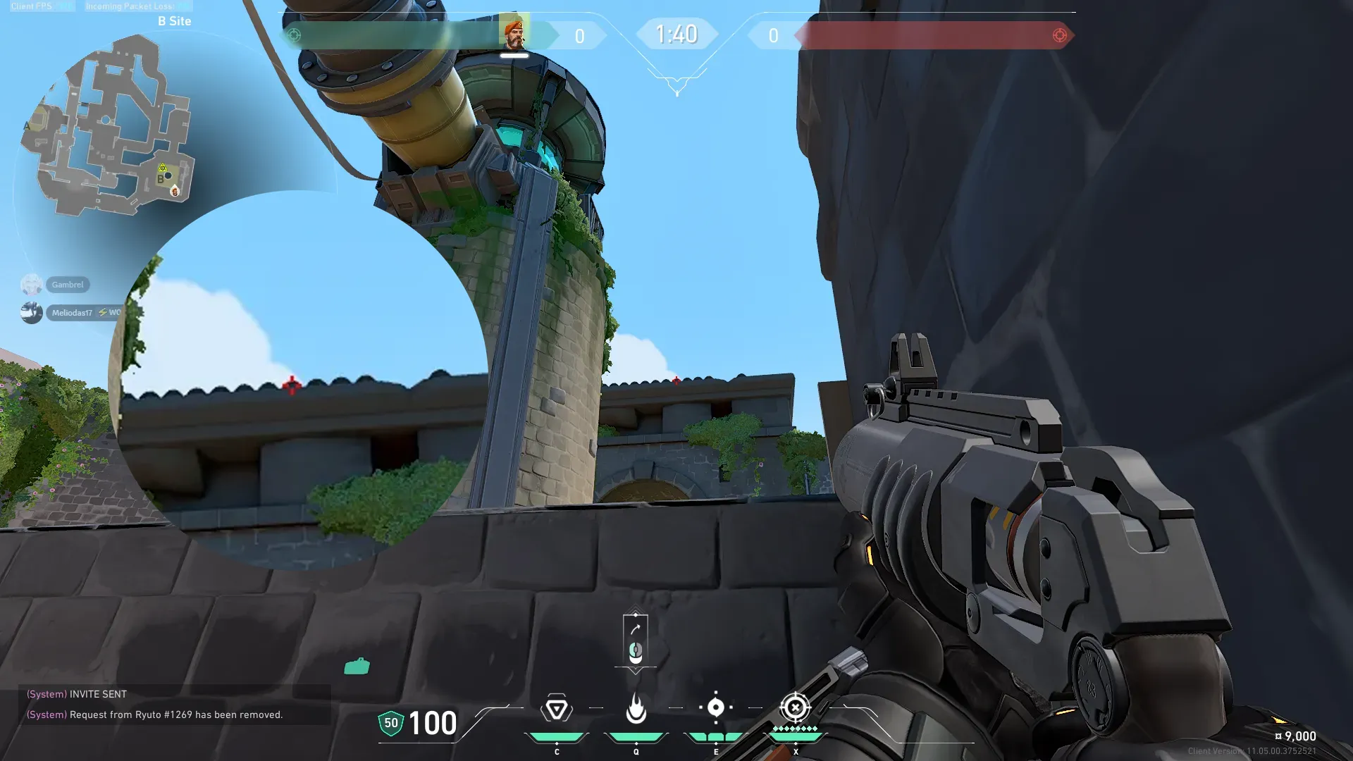 Brimstone Incendiary on Breeze Defense Site B — step 2 of 3: Aim — line up the shot