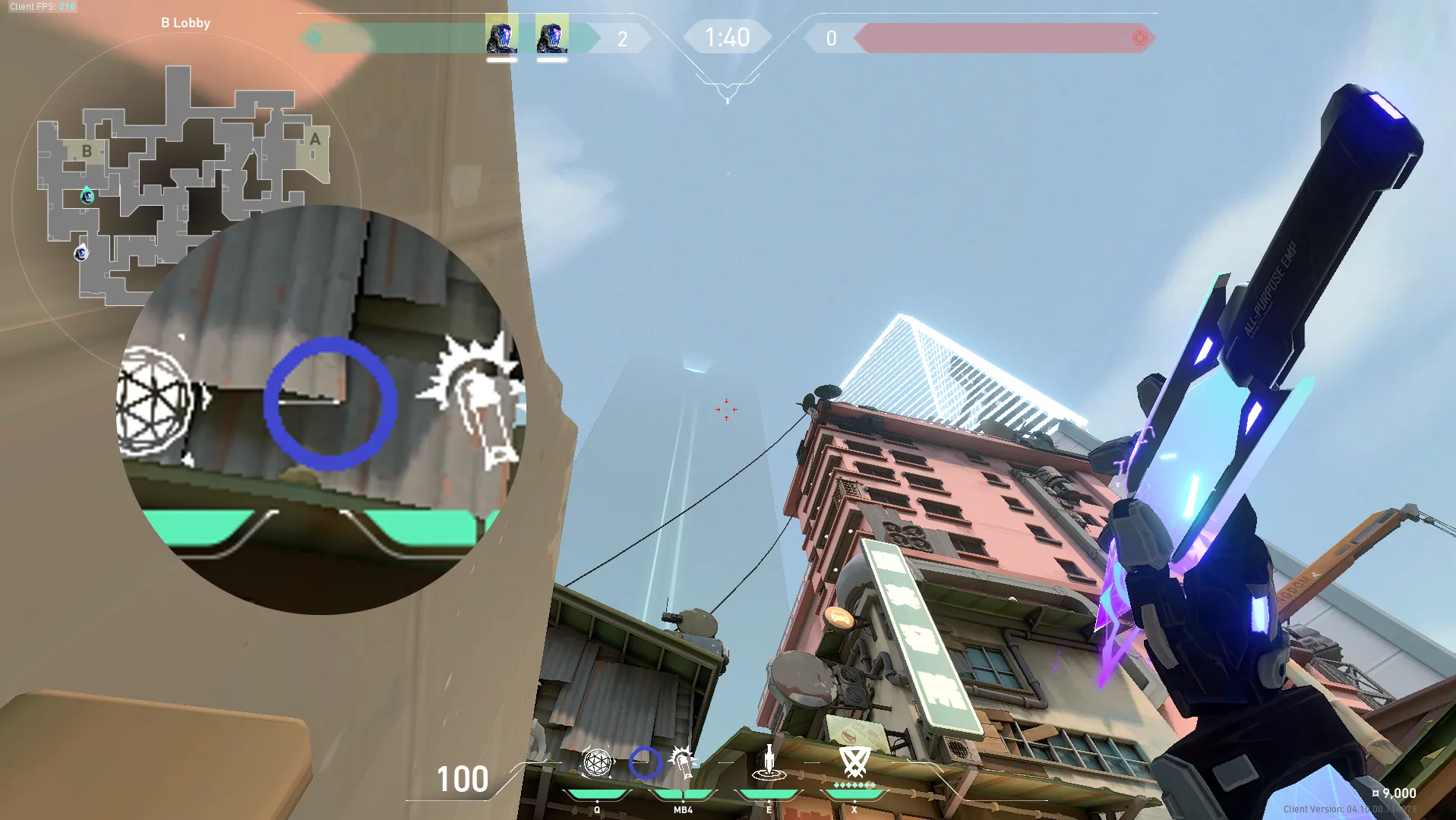 KAY/O Zero_Point on Split Attack Site B — step 2 of 3: Aim — line up the shot