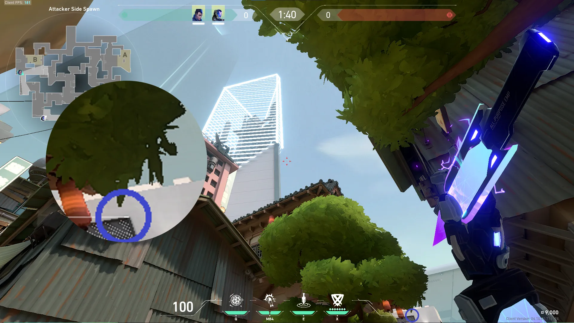 KAY/O Zero_Point on Split Attack Site A — step 2 of 3: Aim — line up the shot