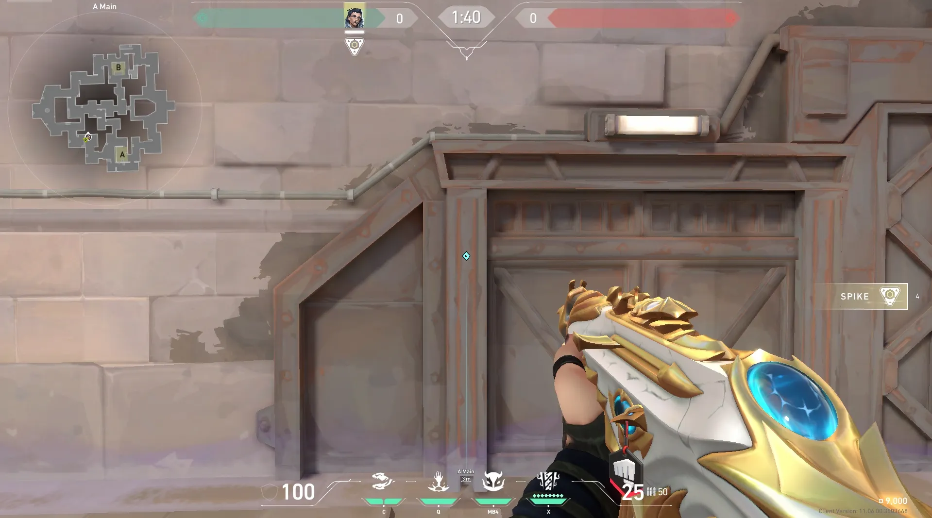 Fade Haunt on Corrode Attack Site A — step 2 of 5: Aim — line up the shot